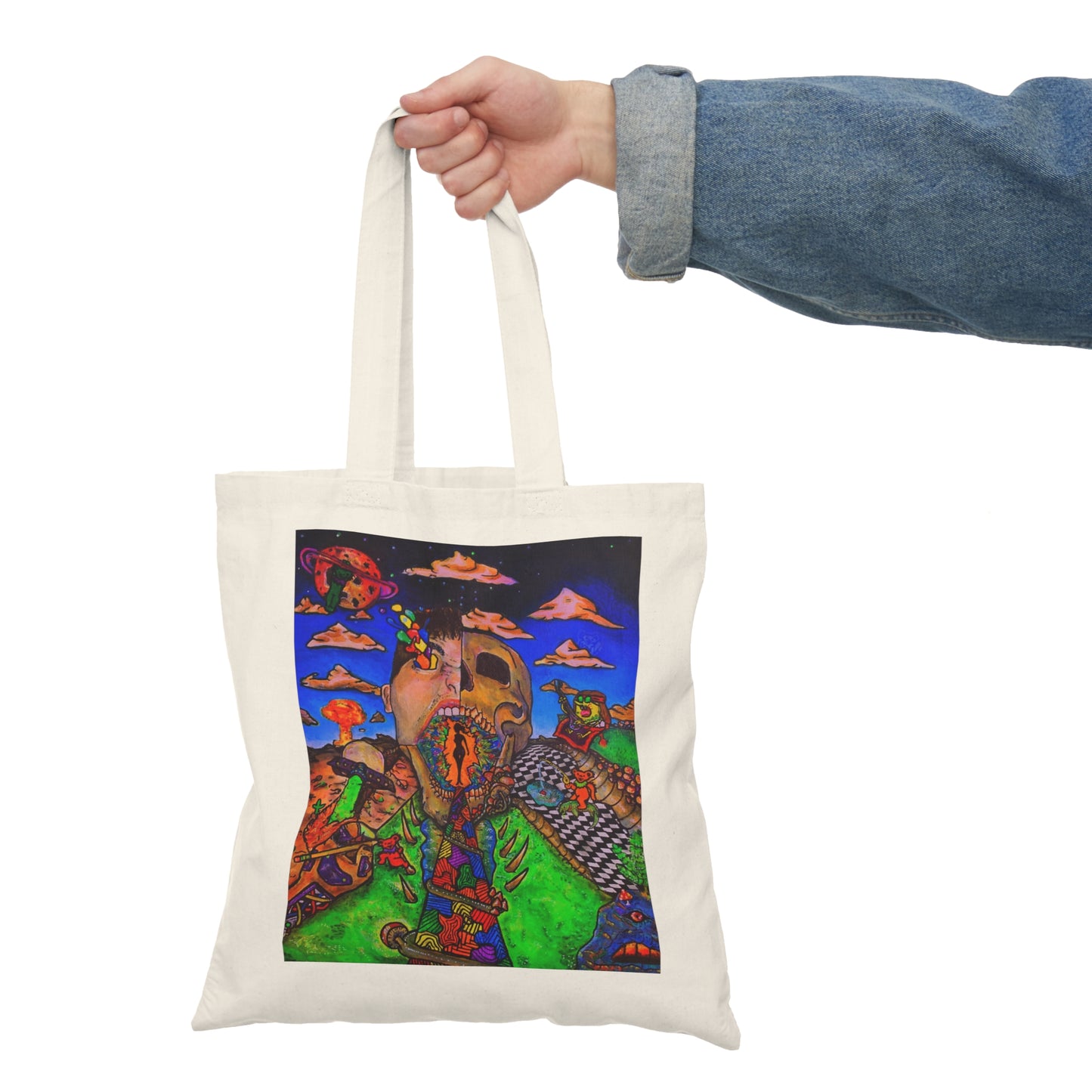 Abstract, Surreal ,Christian Mind, Natural Tote Bag, Aesthetic Canvas Bag Shopping Bag, Birthday Gift Bag, Bridal Gift Tote Bag, Library Bag.