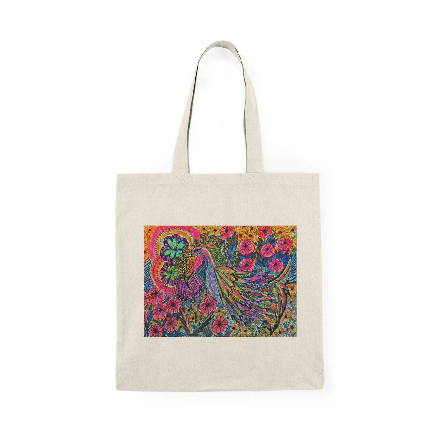Abstract, Surreal Bird Natural Tote Bag, Aesthetic Canvas Bag Shopping Bag, Birthday Gift Bag, Bridal Gift Tote Bag, Library Bag.