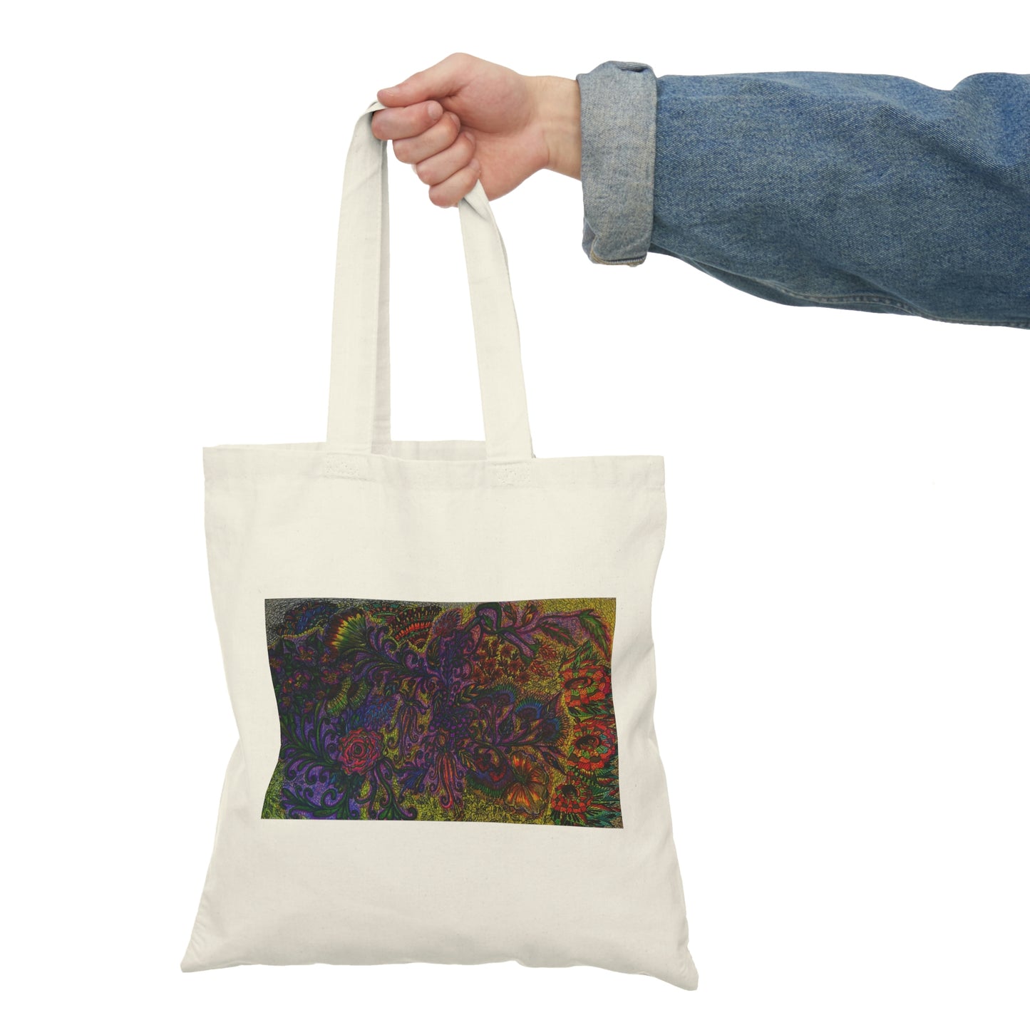 Abstract, Surreal Flower Natural Tote Bag, Aesthetic Canvas Bag Shopping Bag, Birthday Gift Bag, Bridal Gift Tote Bag, Library Bag.