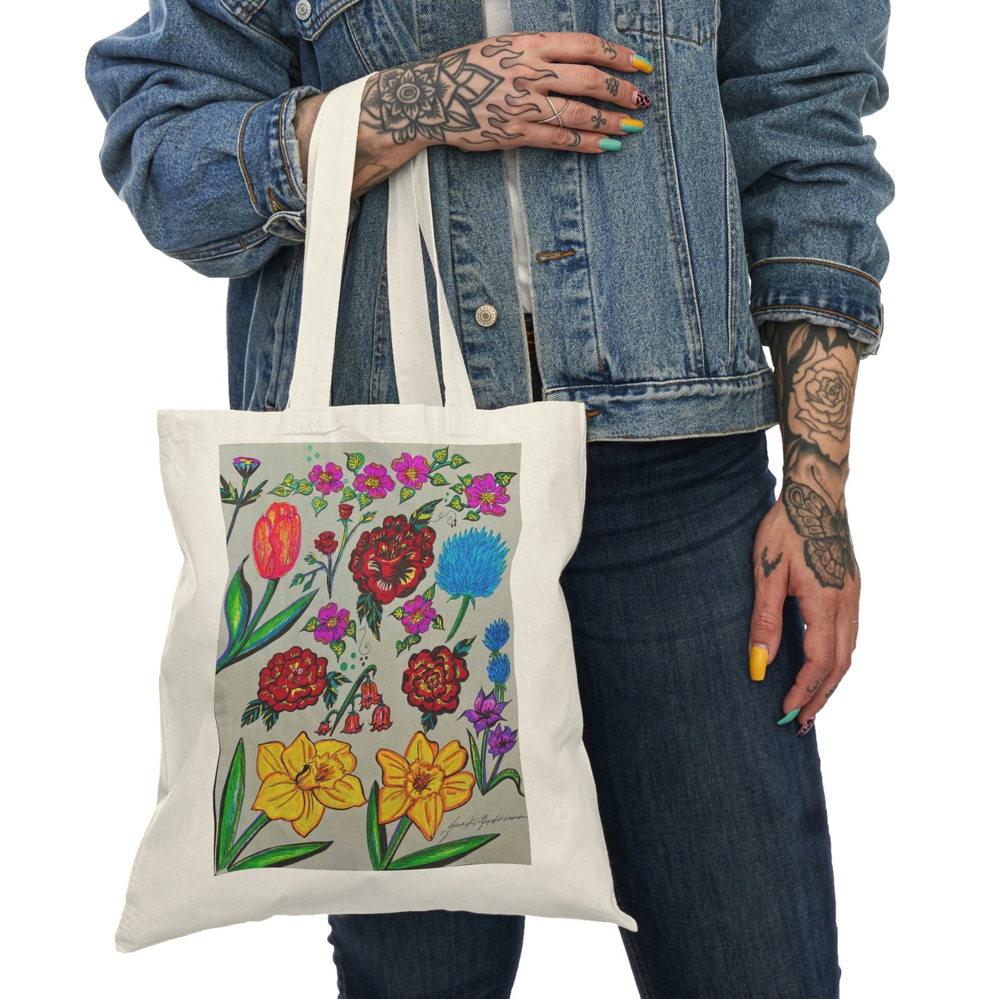 Abstract, Surreal Flower Natural Tote Bag, Aesthetic Canvas Bag Shopping Bag, Birthday Gift Bag, Bridal Gift Tote Bag, Library Bag.