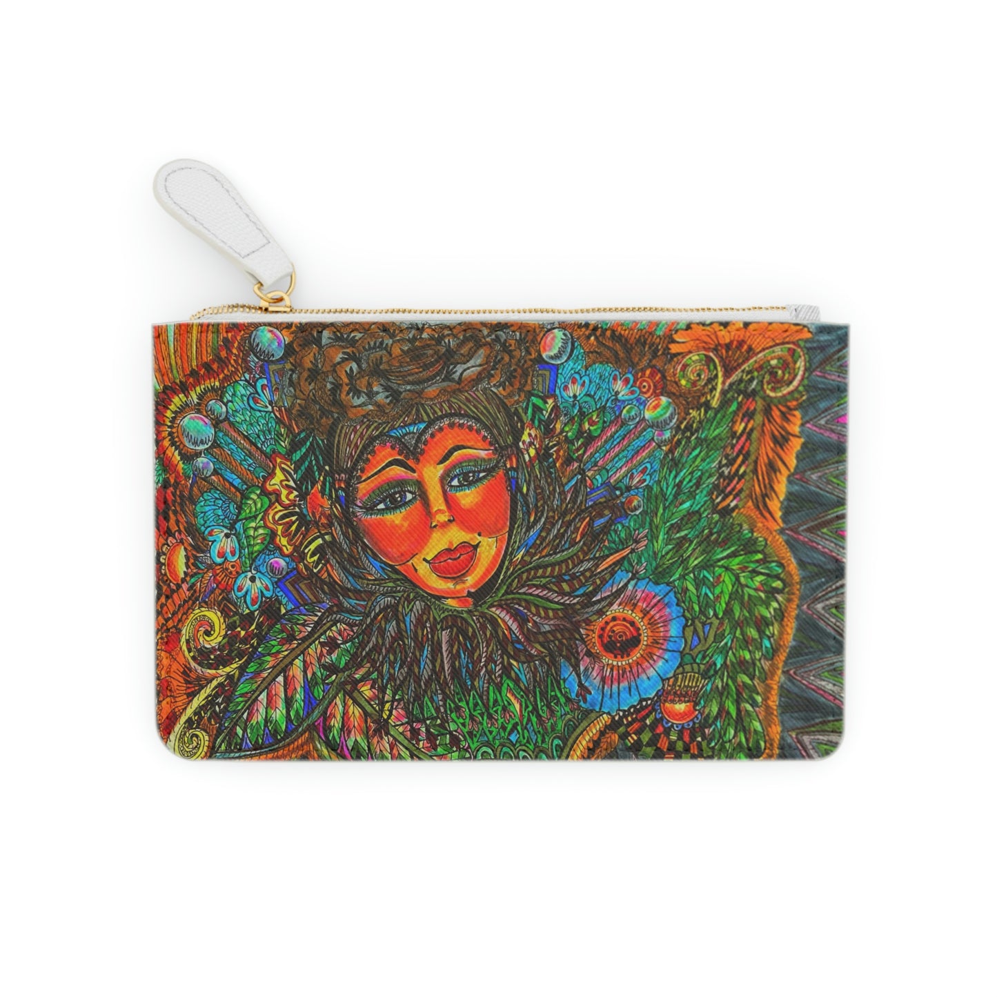 Abstract Surreal Floral Spirit Mini Clutch Bag, Bridal Clutch Purse, Designer Party Clutch, Modern Evening Clutch, Wristlet Wallet for women, Evening Clutch Purse, gifts for her, gifts for bridesmaids, Bag, Bagging