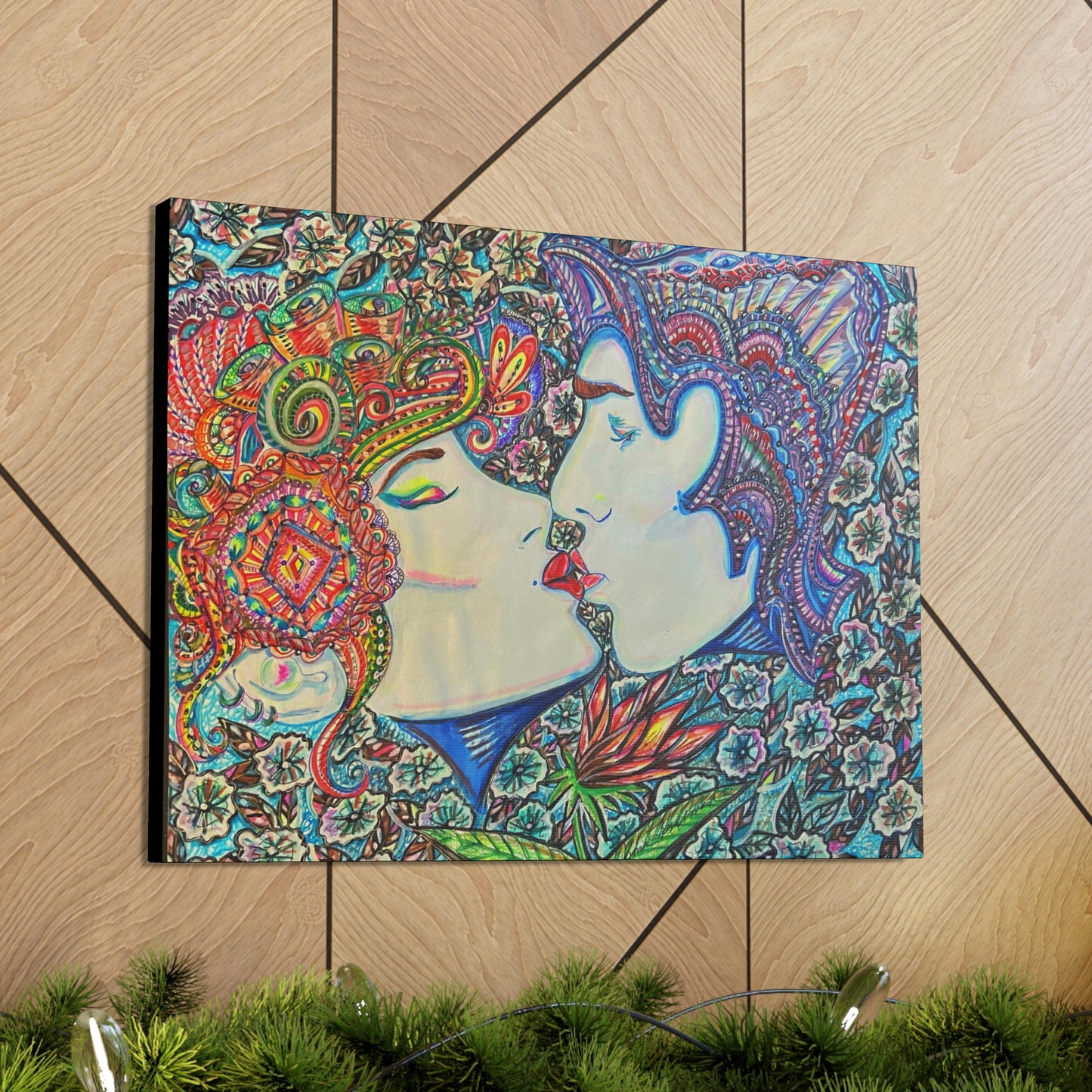 Romantic Kiss Fashion, Abstract, Surreal, Friendship, Inspiration Wall Art