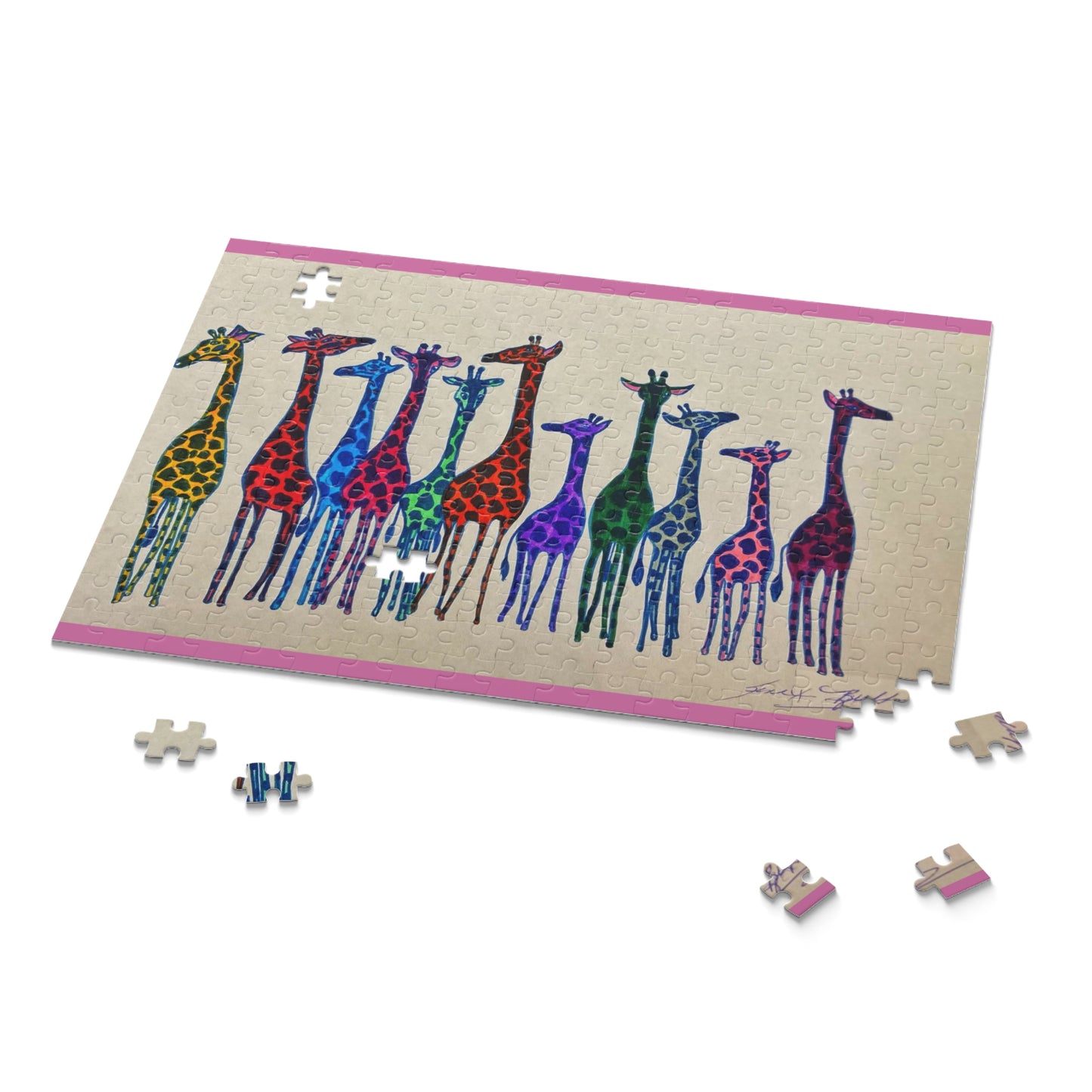Giraffes Puzzle (120, 252, 500-Piece)Abstract Surreal JigSaw Puzzle, Birthday Gift, Gifts For Bridesmaids