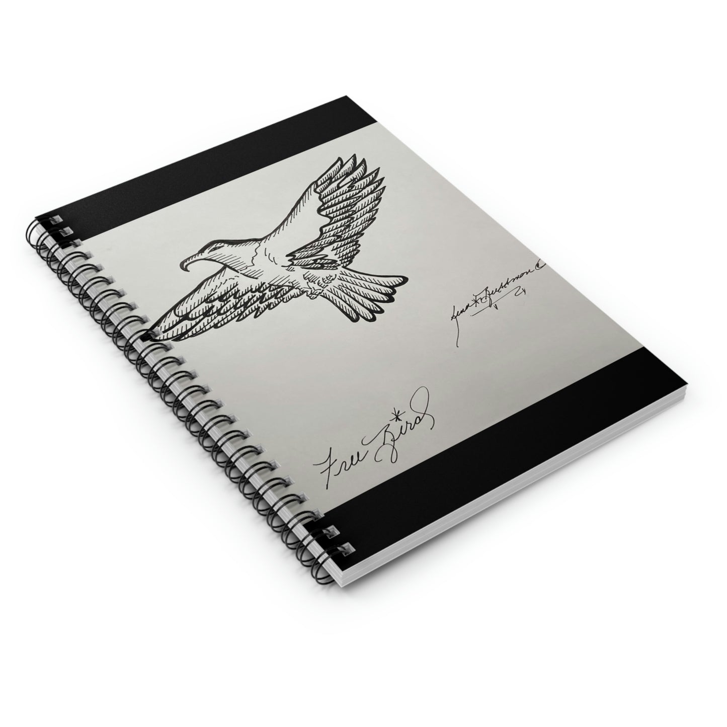 Abstract, Surreal Free Bird, American Spiral Notebook - Ruled Line