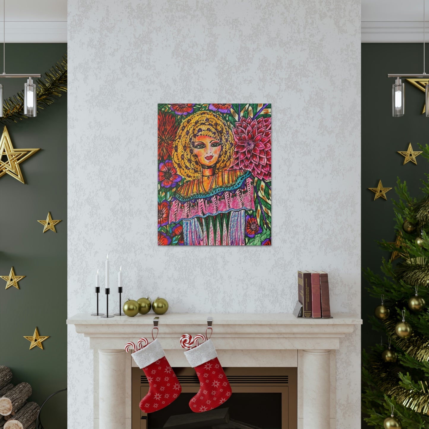 Abstract, Surreal, Funky Floral Woman, Friendship, Inspiration Wall Art