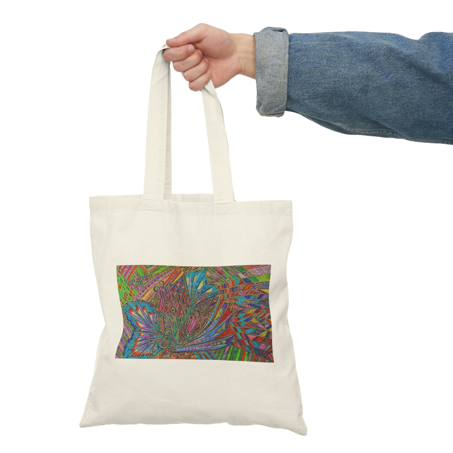 Abstract, Surreal Flower Natural Tote Bag, Aesthetic Canvas Bag Shopping Bag, Birthday Gift Bag, Bridal Gift Tote Bag, Library Bag.