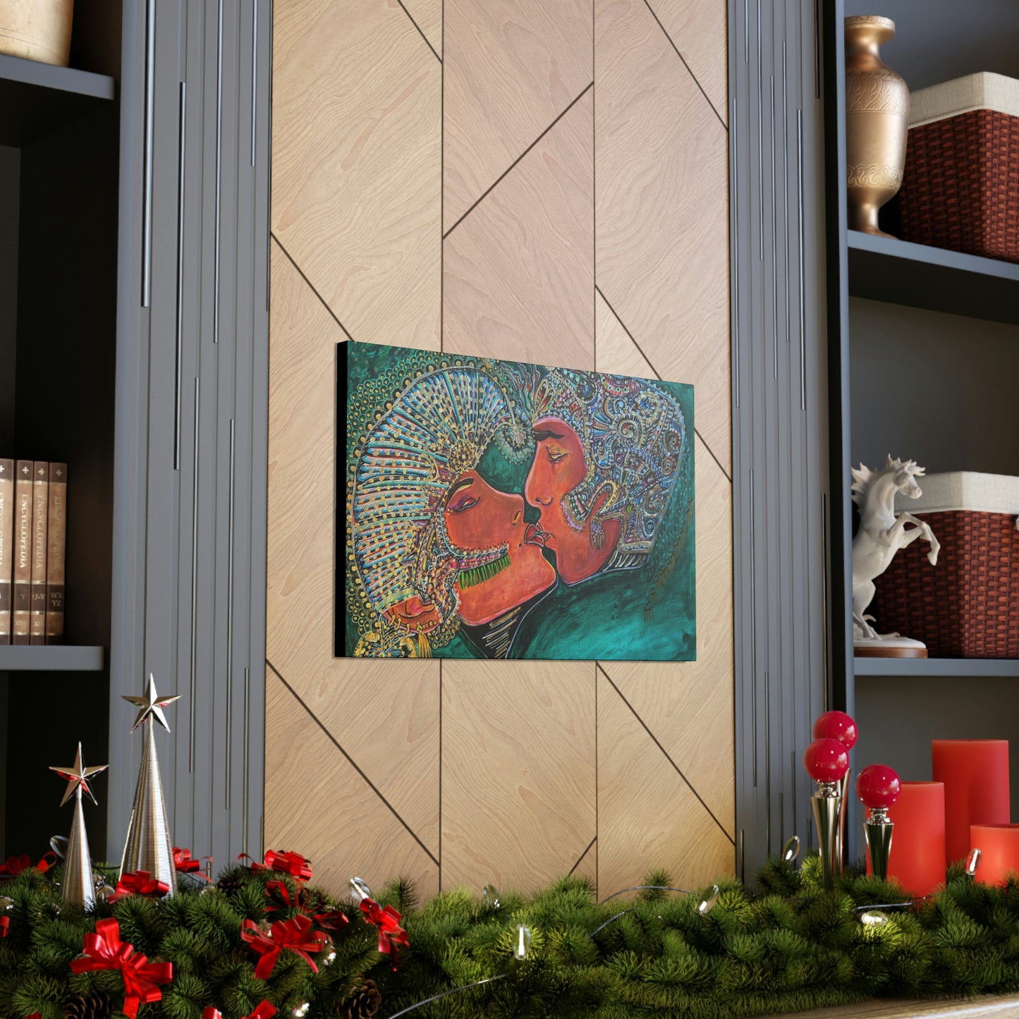 Romantic Kiss Fashion, Abstract, Surreal, Friendship, Inspiration Wall Art