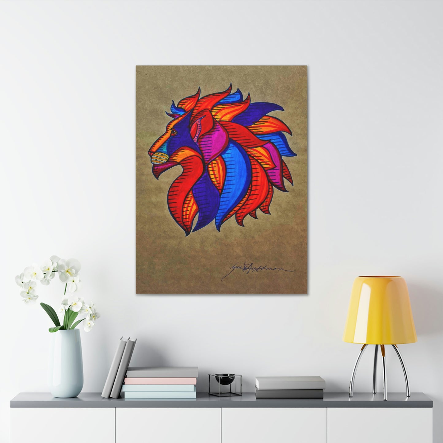 Prestigious Lion Fashion, Abstract, Surreal, Friendship, Inspiration Wall Art