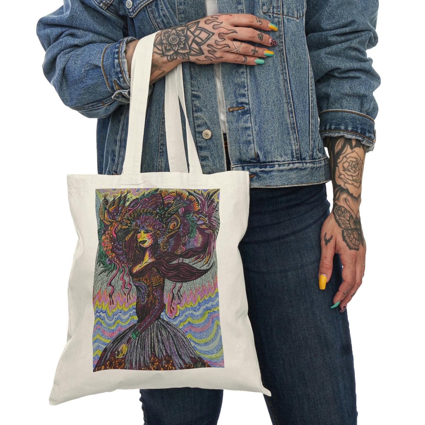 Abstract, Surreal Women Natural Tote Bag, Aesthetic Canvas Bag Shopping Bag, Birthday Gift Bag, Bridal Gift Tote Bag, Library Bag.