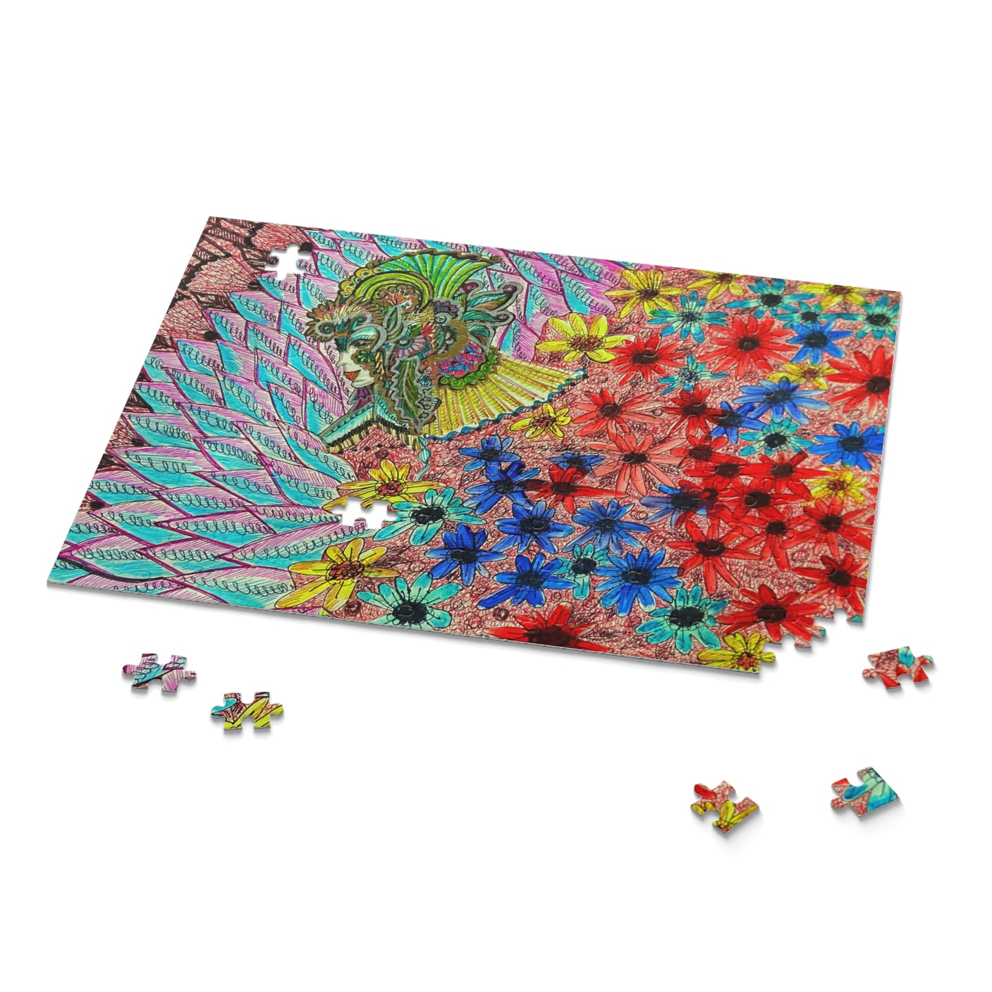 Floral Queen Puzzle (120, 252, 500-Piece)Abstract Surreal JigSaw Puzzle, Birthday Gift, Gifts For Bridesmaids
