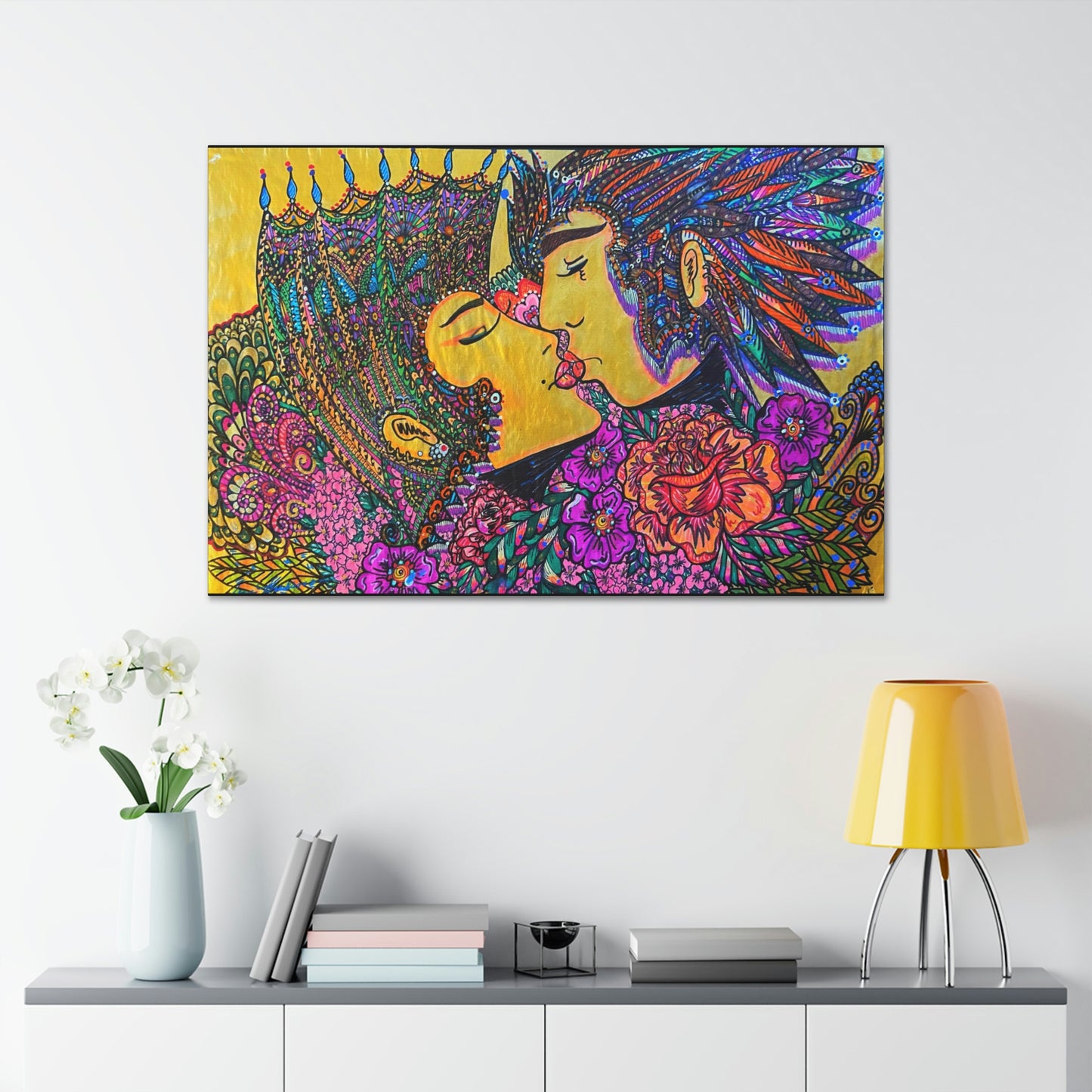 Romantic Kiss Fashion, Abstract, Surreal, Friendship, Inspiration Wall Art