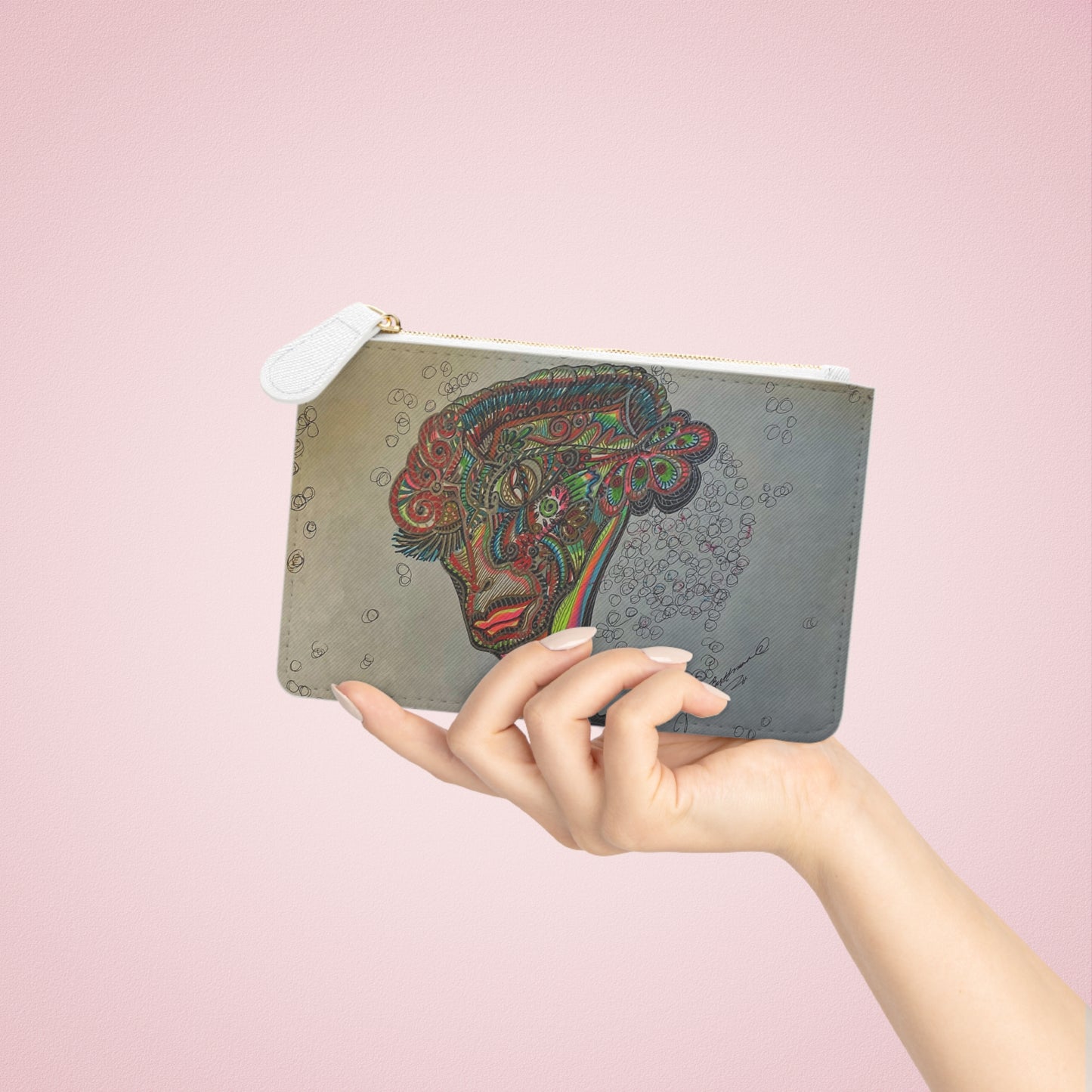 Abstract Surreal Alien Mini Clutch Bag, Bridal Clutch Purse, Designer Party Clutch, Modern Evening Clutch, Wristlet Wallet for women, Evening Clutch Purse, gifts for her, gifts for bridesmaids, Bag, Bagging