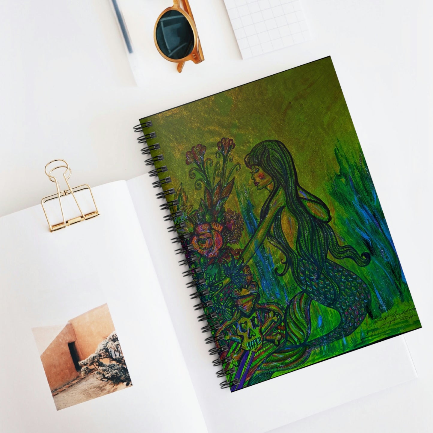 Abstract, Surreal Mermaid Spiral Notebook - Ruled Line