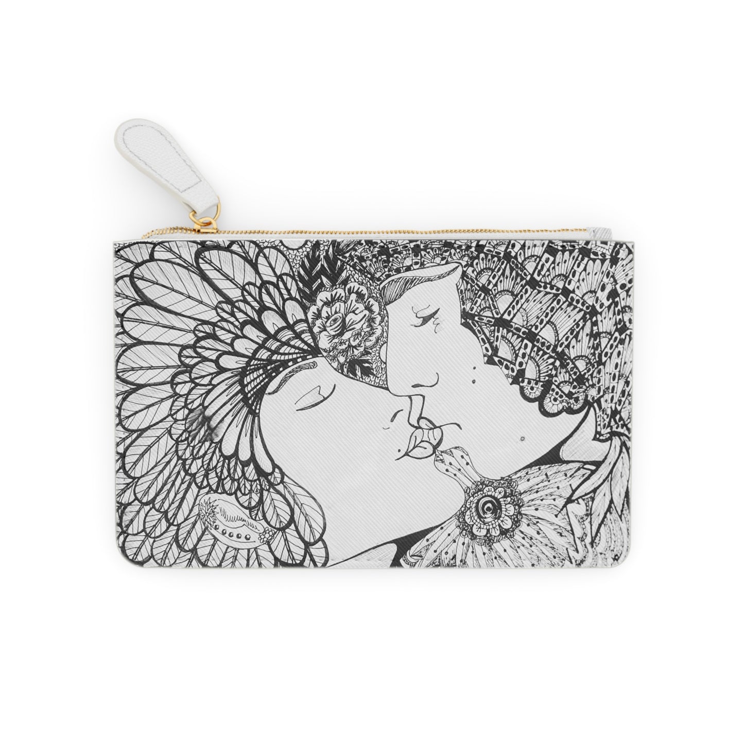 Abstract Surreal Romantic Kiss Mini Clutch Bag, Bridal Clutch Purse, Designer Party Clutch, Modern Evening Clutch, Wristlet Wallet for women, Evening Clutch Purse, gifts for her, gifts for bridesmaids, Bag, Bagging