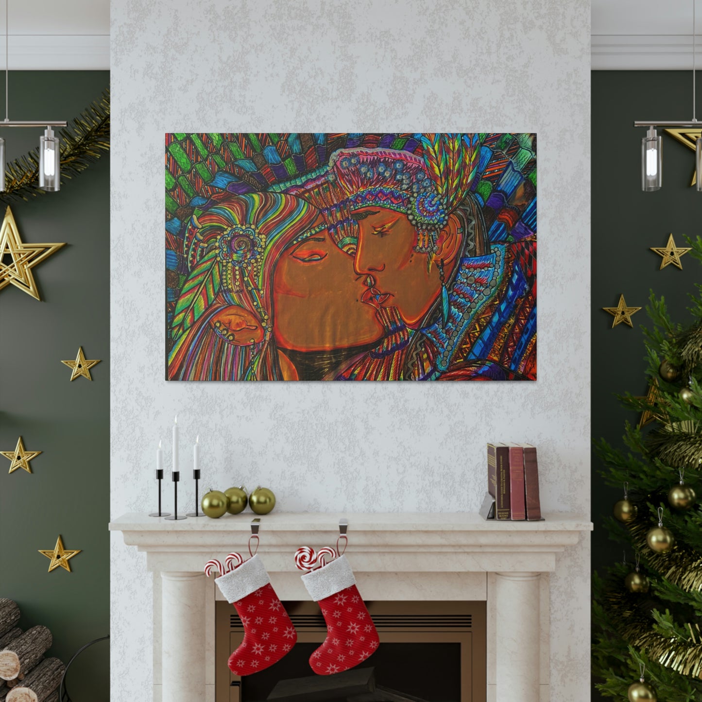 Romantic Kiss Fashion, Abstract, Surreal, Friendship, Inspiration Wall Art