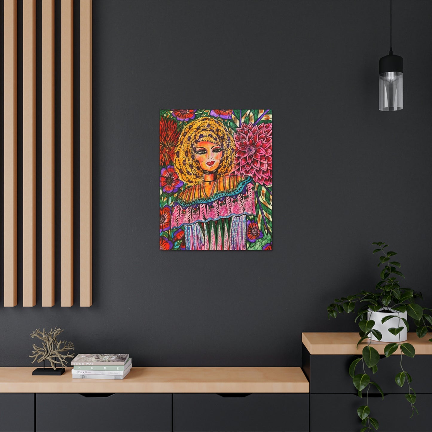 Abstract, Surreal, Funky Floral Woman, Friendship, Inspiration Wall Art