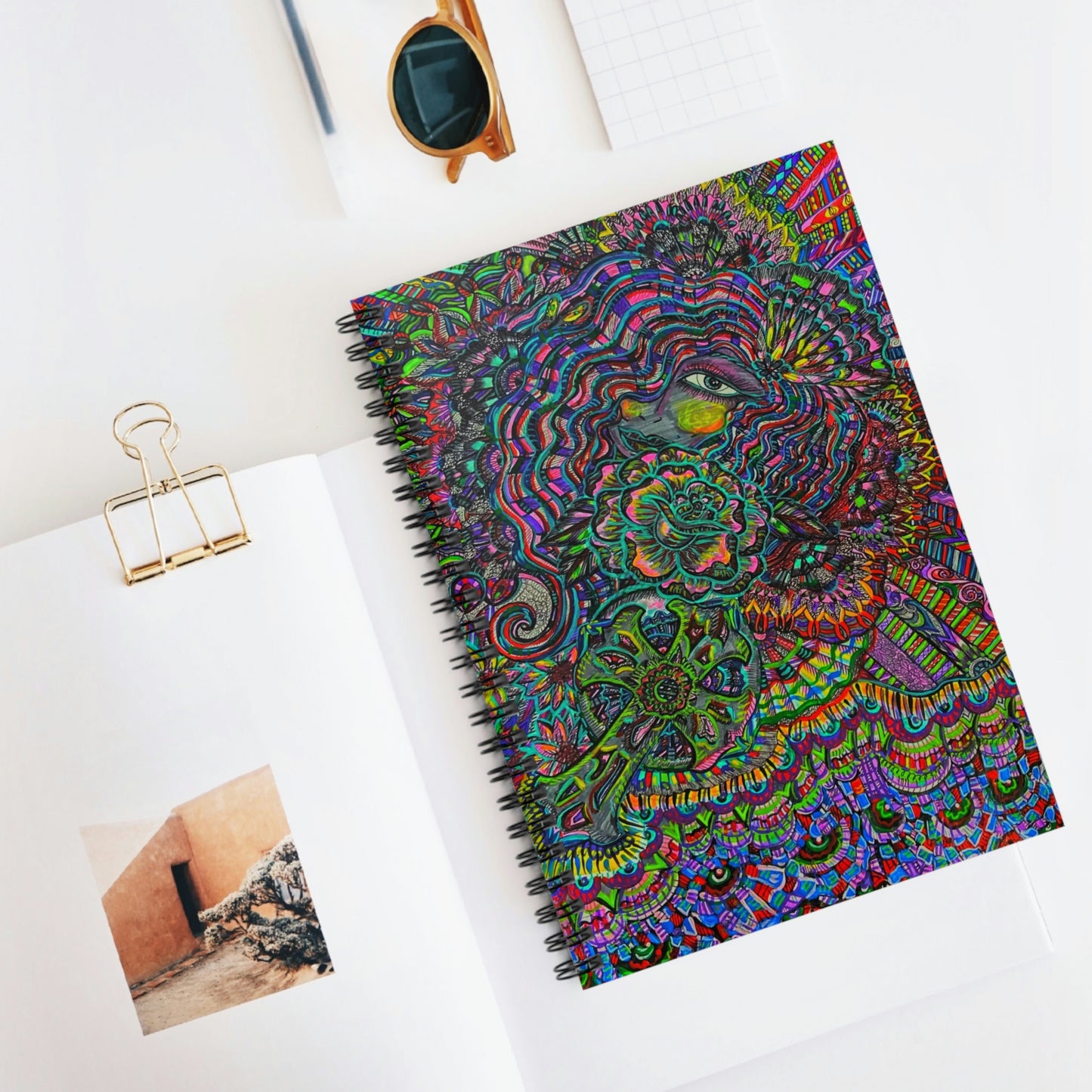 Abstract, Surreal Spiritual Spiral Notebook - Ruled Line