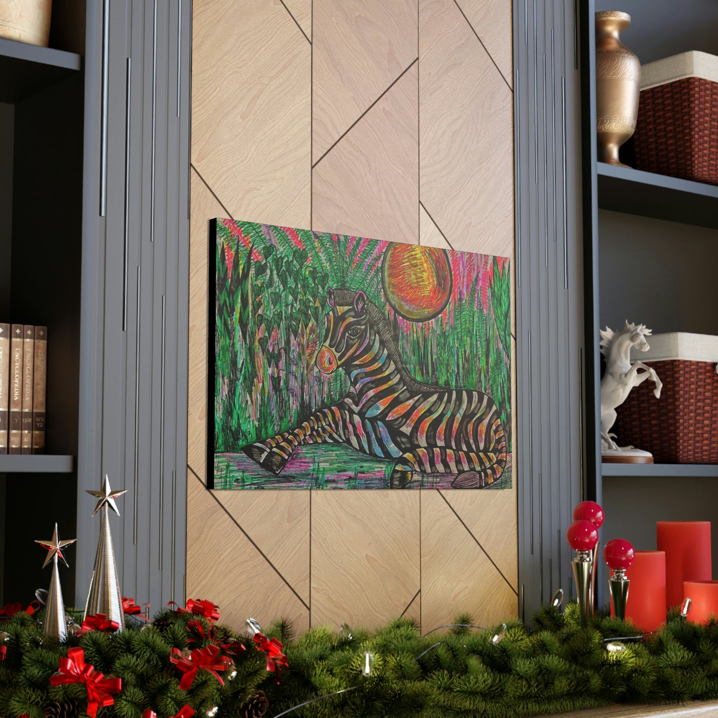 African Zebra Fashion, Abstract, Surreal, Friendship, Inspiration Wall Art