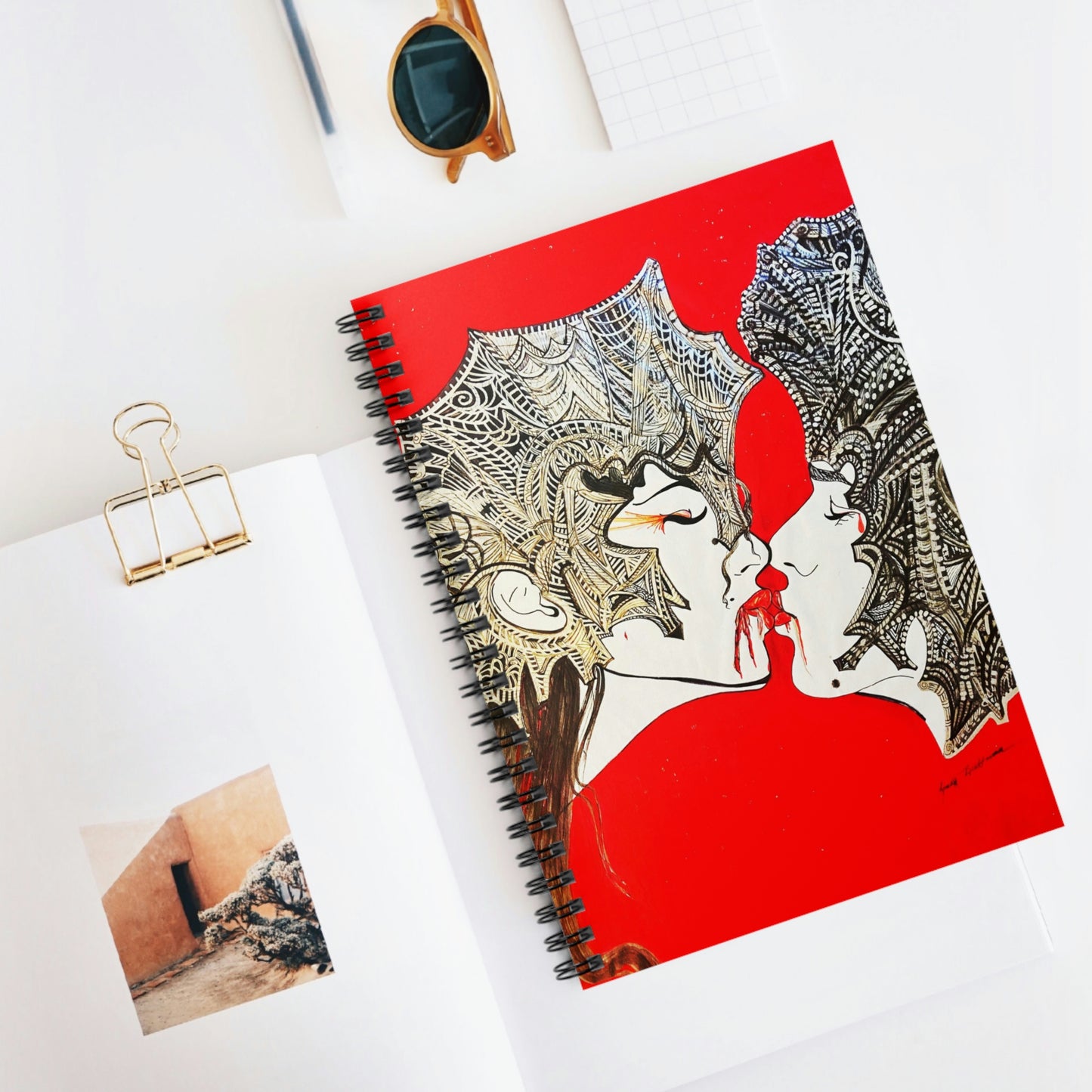 Abstract, Surreal Romance Spiral Notebook - Ruled Line