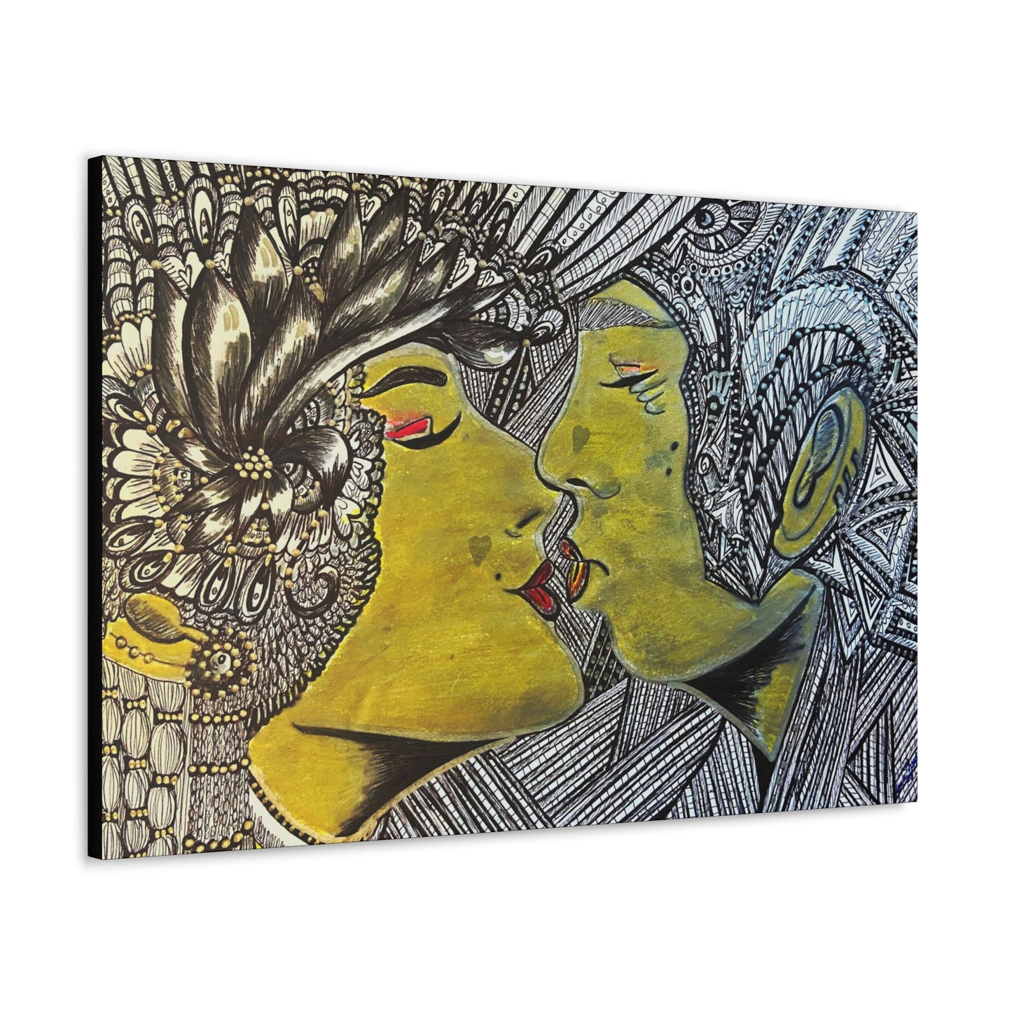 Romantic Kiss Fashion, Abstract, Surreal, Friendship, Inspiration Wall Art