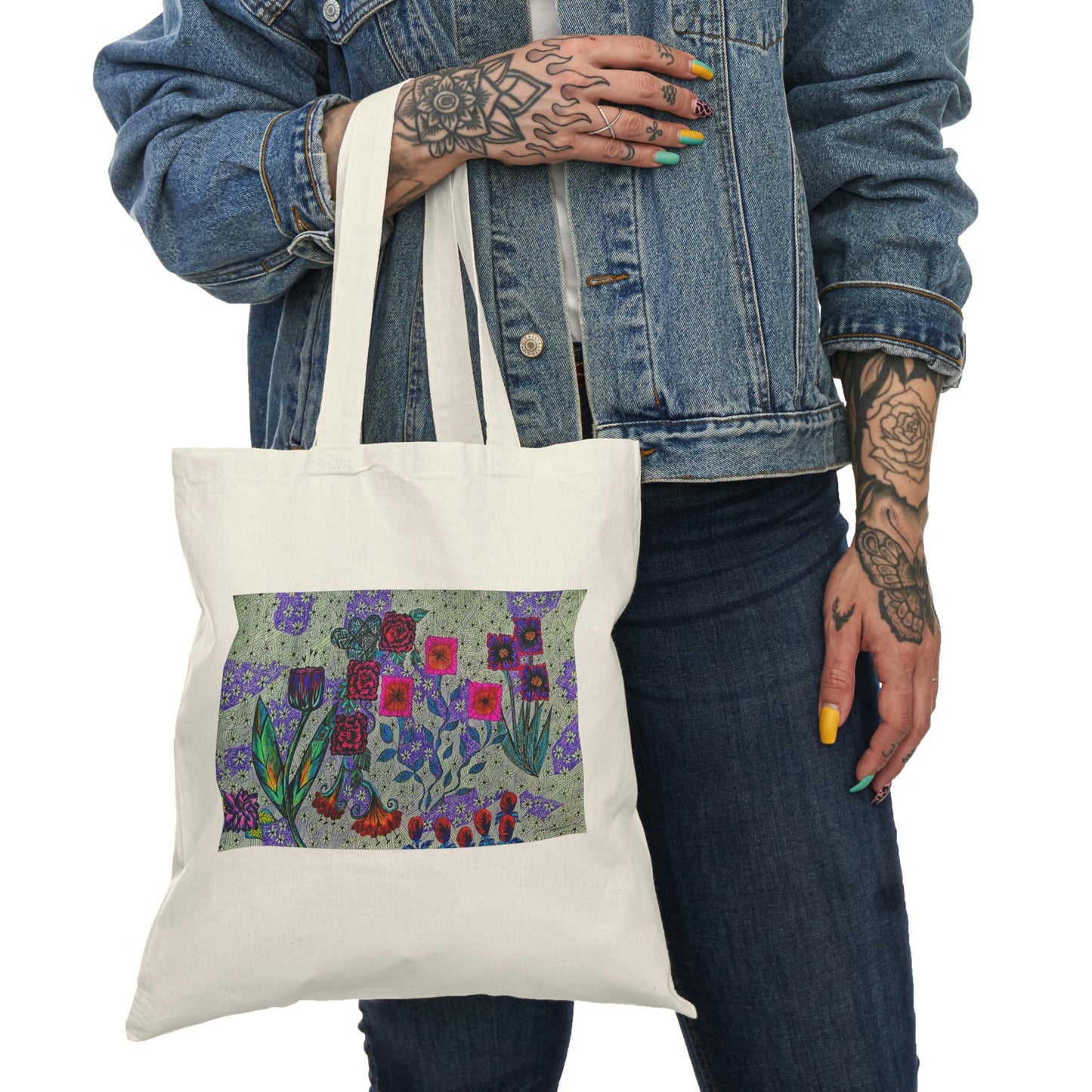 Abstract, Surreal Flower Natural Tote Bag, Aesthetic Canvas Bag Shopping Bag, Birthday Gift Bag, Bridal Gift Tote Bag, Library Bag.