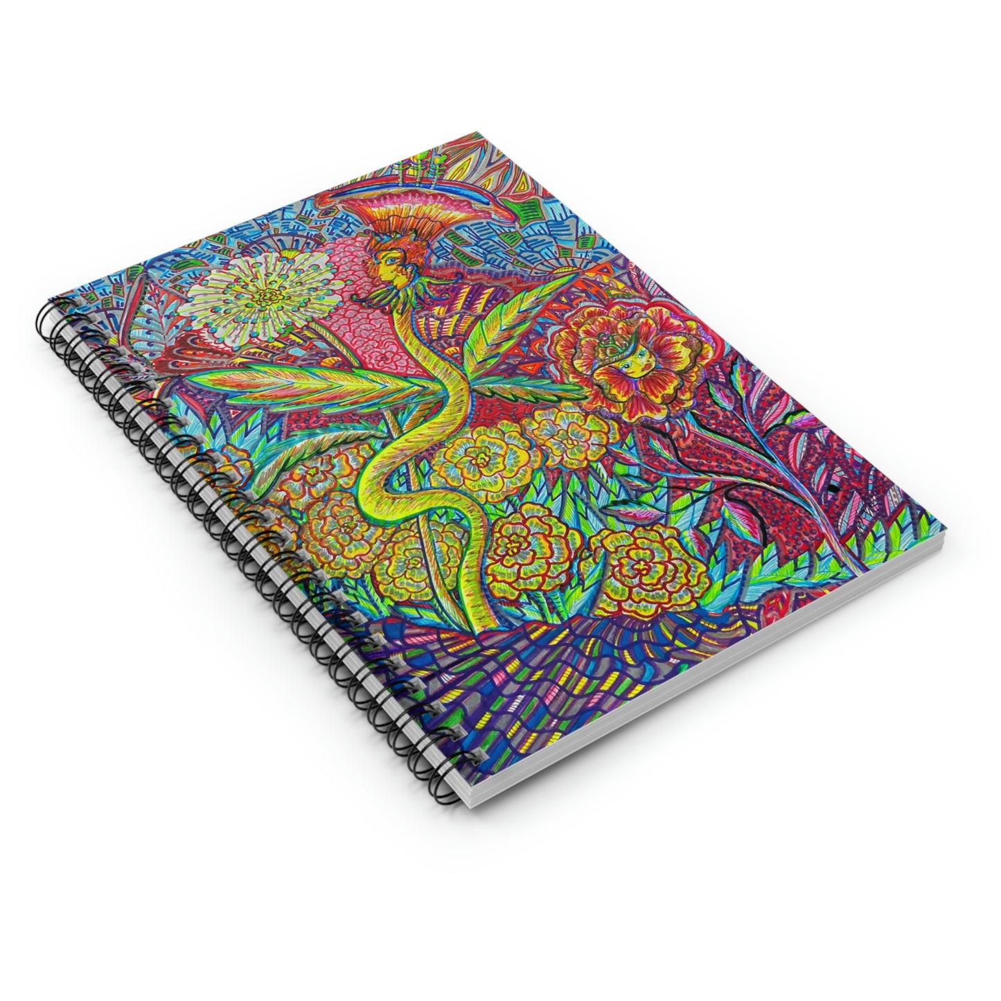 Abstract, Surreal Fairy Flower Spiral Notebook - Ruled Line