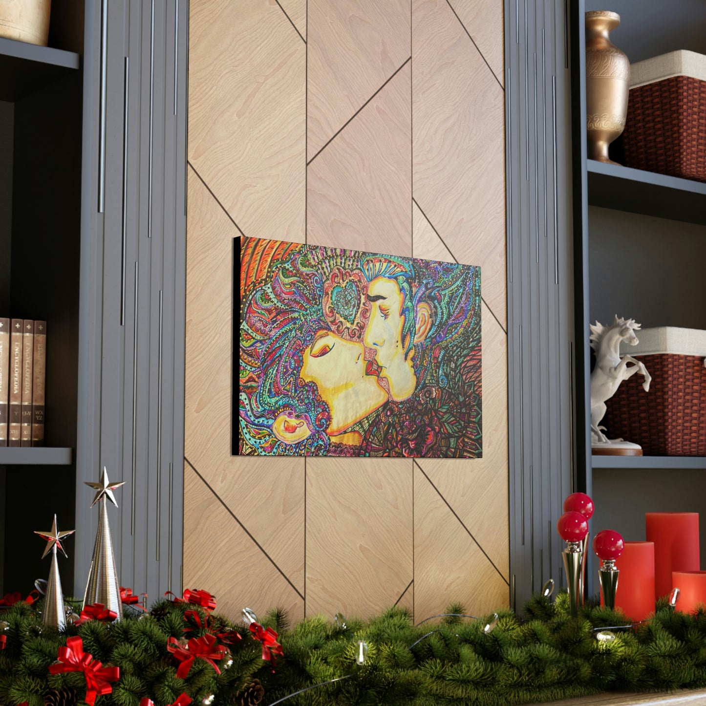 Romantic Kiss Fashion, Abstract, Surreal, Friendship, Inspiration Wall Art