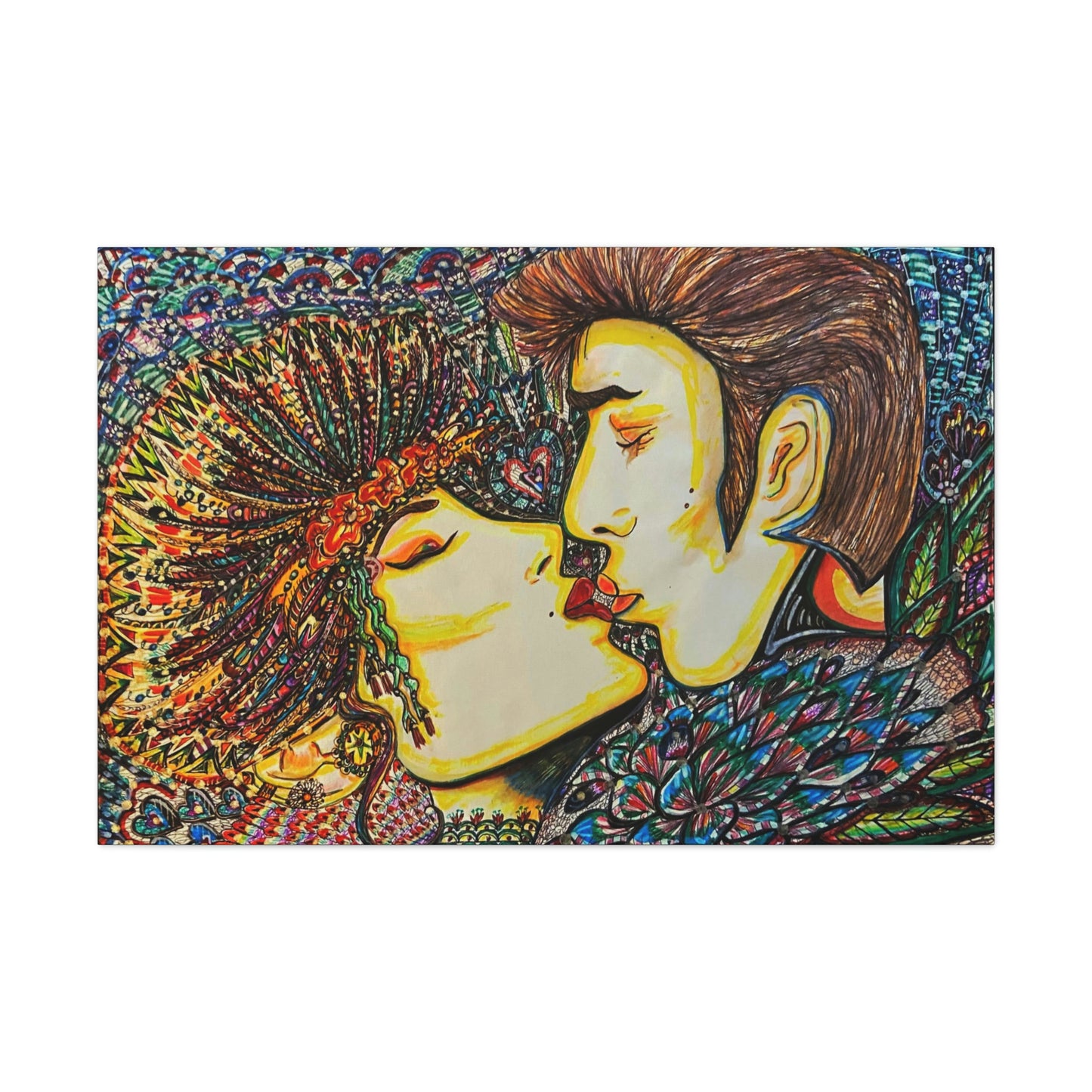 Romantic Kiss Fashion, Abstract, Surreal, Friendship, Inspiration Wall Art