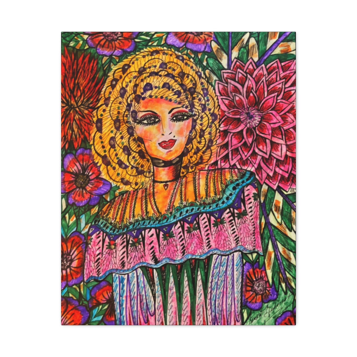 Abstract, Surreal, Funky Floral Woman, Friendship, Inspiration Wall Art