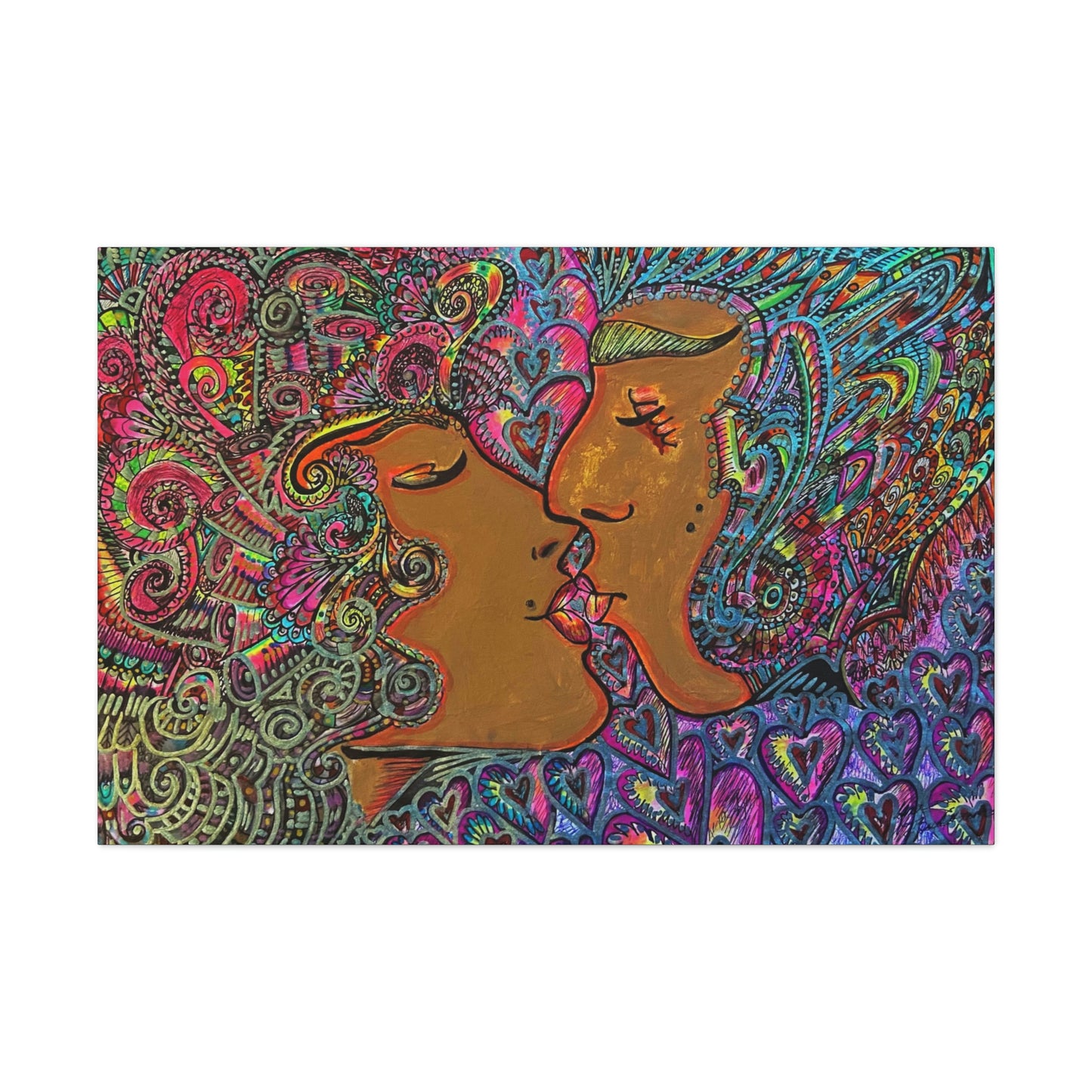 Romantic Kiss Fashion, Abstract, Surreal, Friendship, Inspiration Wall Art