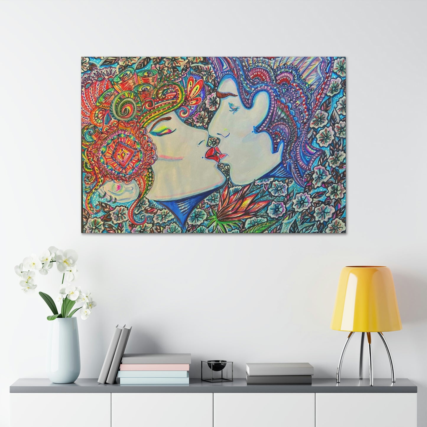 Romantic Kiss Fashion, Abstract, Surreal, Friendship, Inspiration Wall Art
