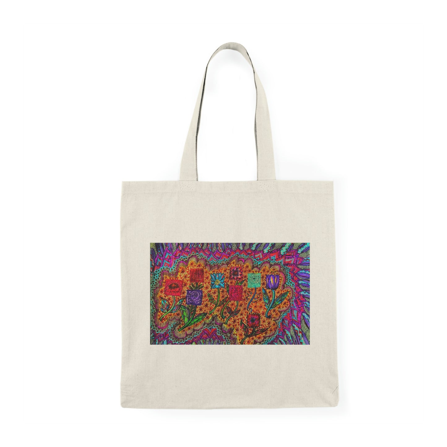 Abstract, Surreal Flower Natural Tote Bag, Aesthetic Canvas Bag Shopping Bag, Birthday Gift Bag, Bridal Gift Tote Bag, Library Bag.