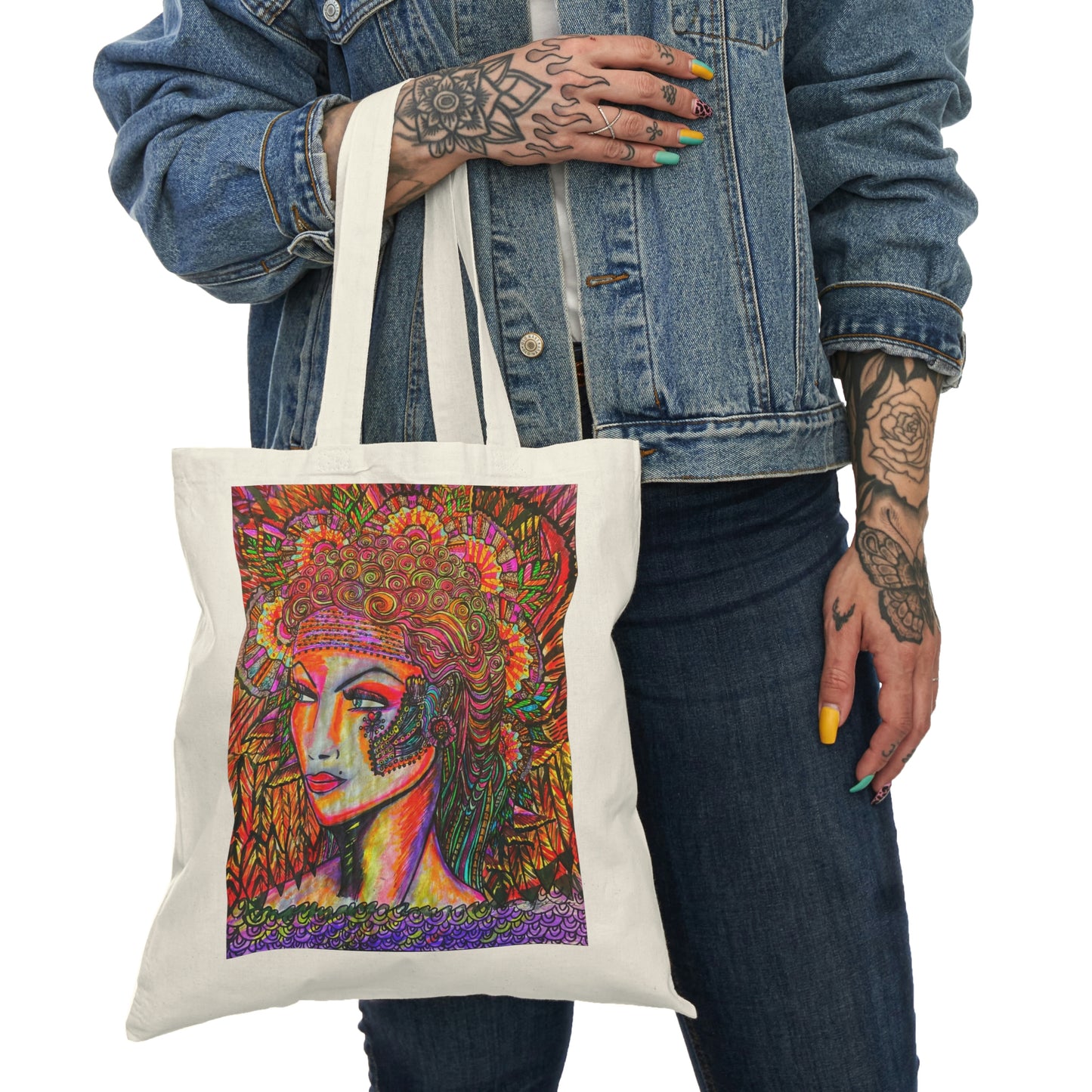 Abstract, Surreal Women Natural Tote Bag, Aesthetic Canvas Bag Shopping Bag, Birthday Gift Bag, Bridal Gift Tote Bag, Library Bag.