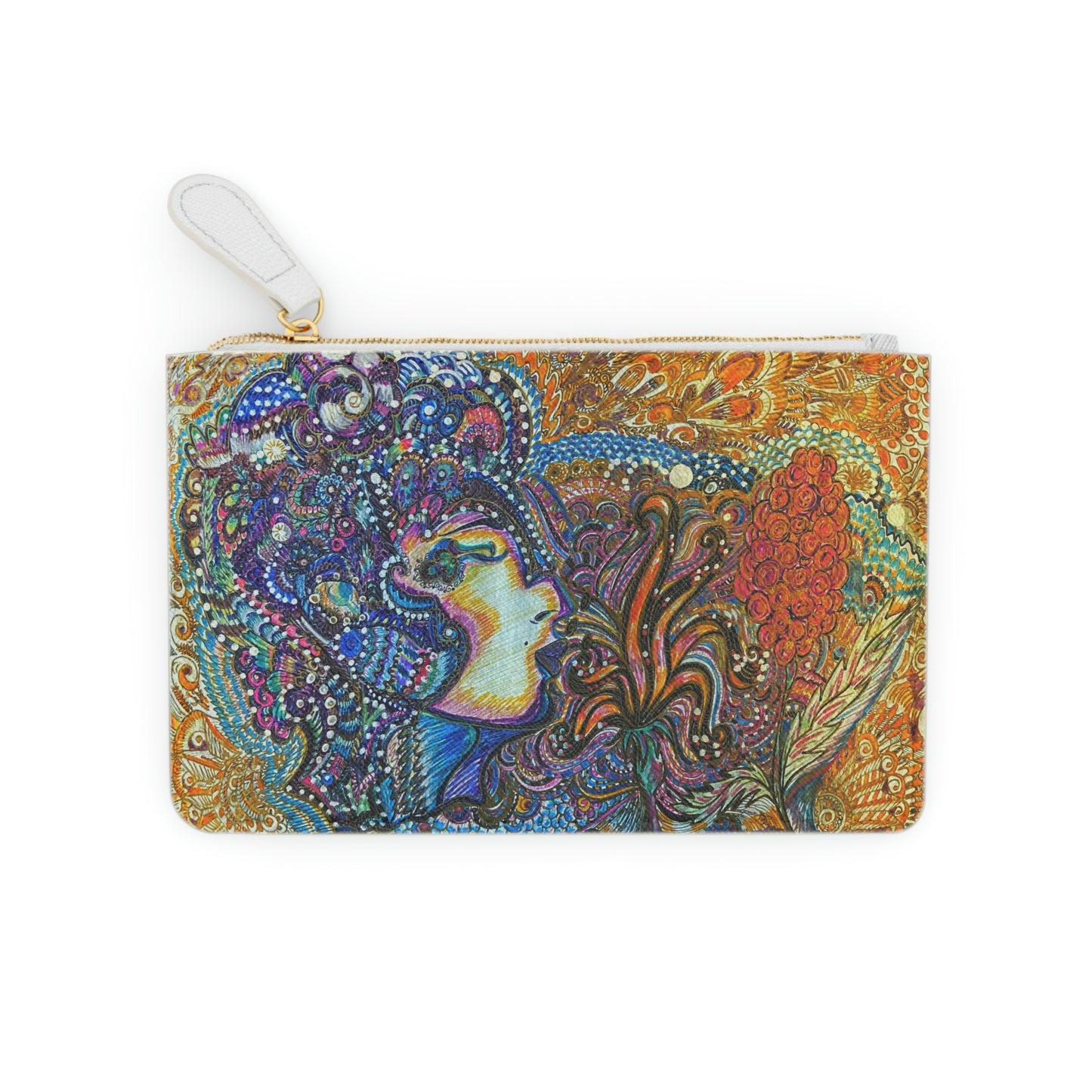 Abstract Surreal Kiss Mini Clutch Bag, Bridal Clutch Purse, Designer Party Clutch, Modern Evening Clutch, Wristlet Wallet for women, Evening Clutch Purse, gifts for her, gifts for bridesmaids, Bag, Bagging