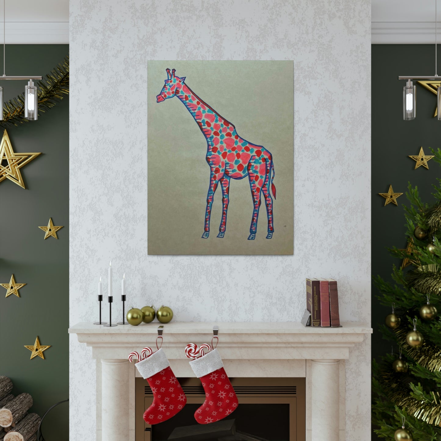 Moody Giraffe Fashion, Abstract, Surreal, Friendship, Inspiration Wall Art
