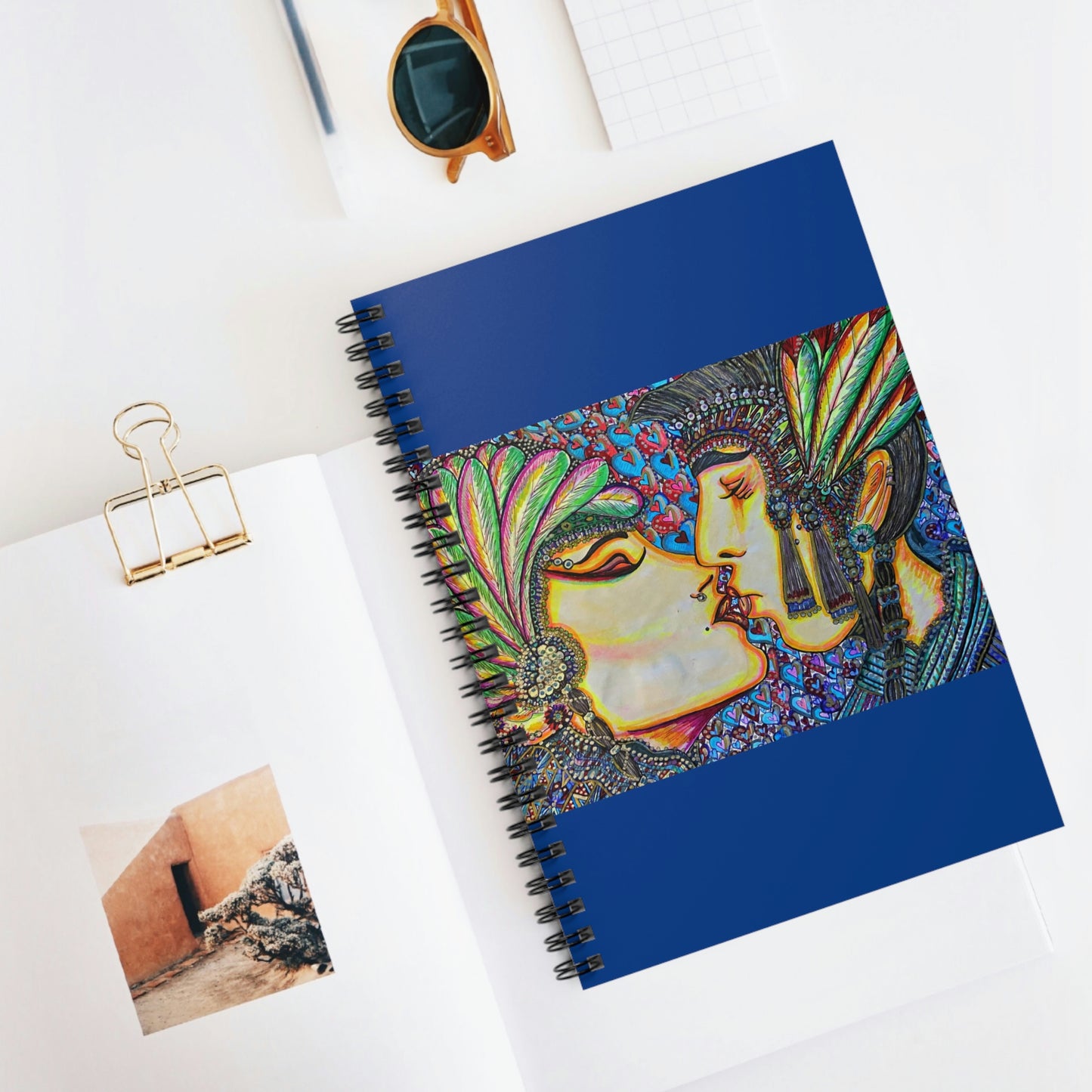 Abstract, Surreal Romantic Kiss Spiral Notebook - Ruled Line