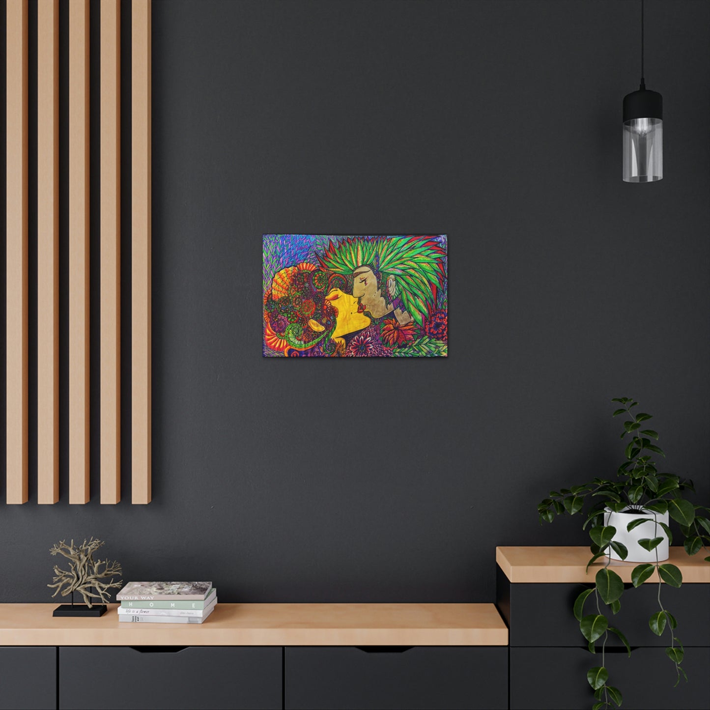 Romantic Kiss Fashion, Abstract, Surreal, Friendship, Inspiration Wall Art