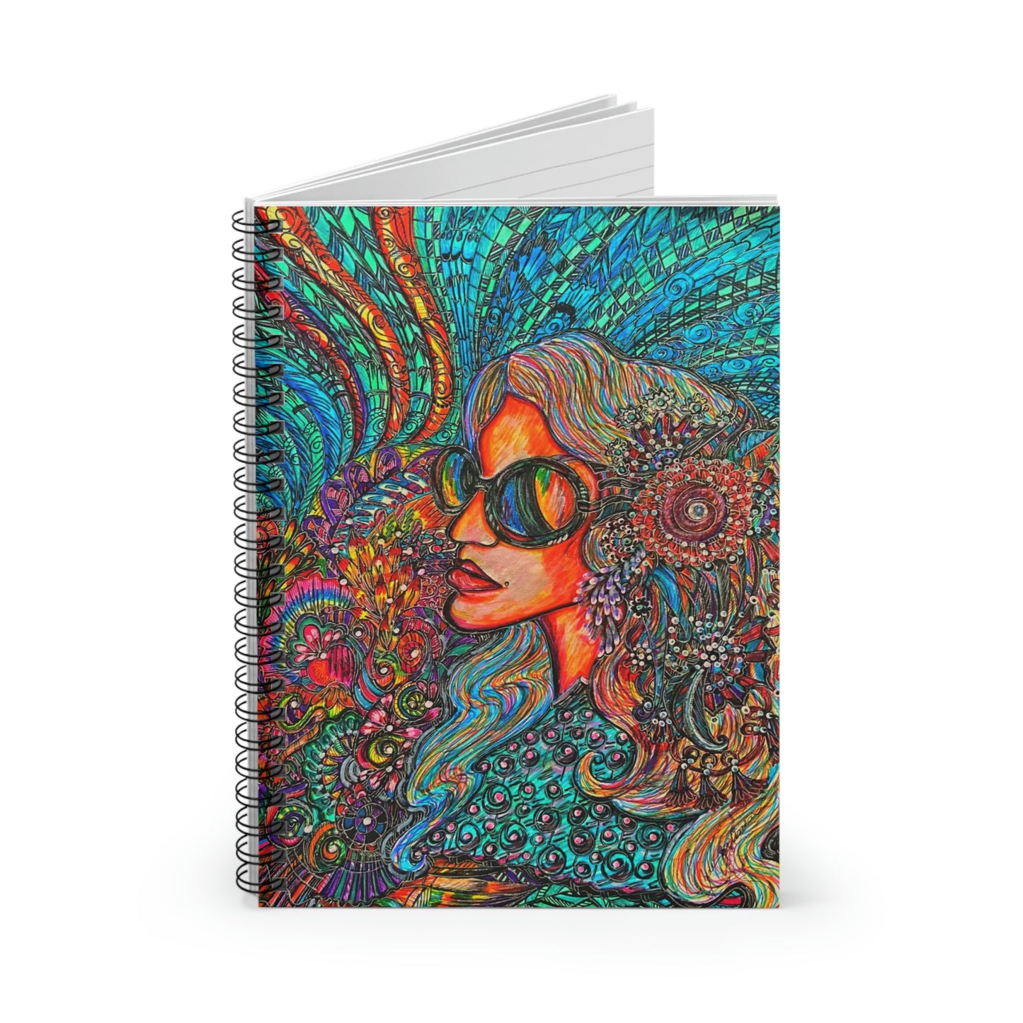 Living In Harmony, Beautiful Women Spiral Notebook - Ruled Line