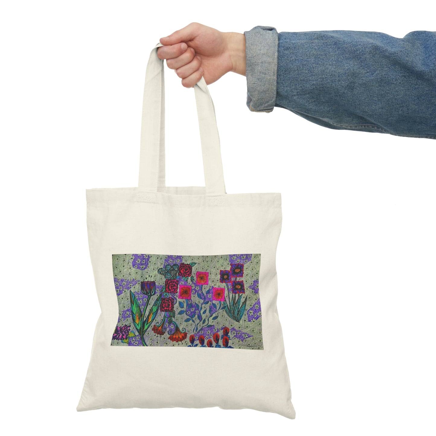 Abstract, Surreal Flower Natural Tote Bag, Aesthetic Canvas Bag Shopping Bag, Birthday Gift Bag, Bridal Gift Tote Bag, Library Bag.