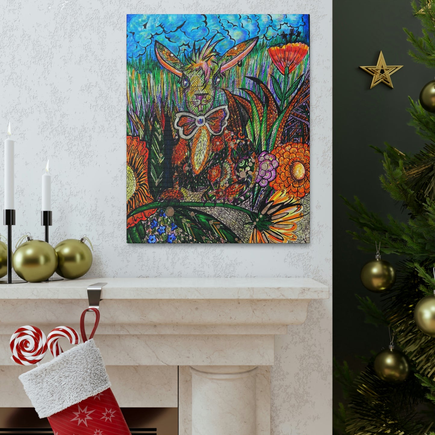 Bunny Rabbit Fashion, Abstract, Surreal, Friendship, Inspiration Wall Art
