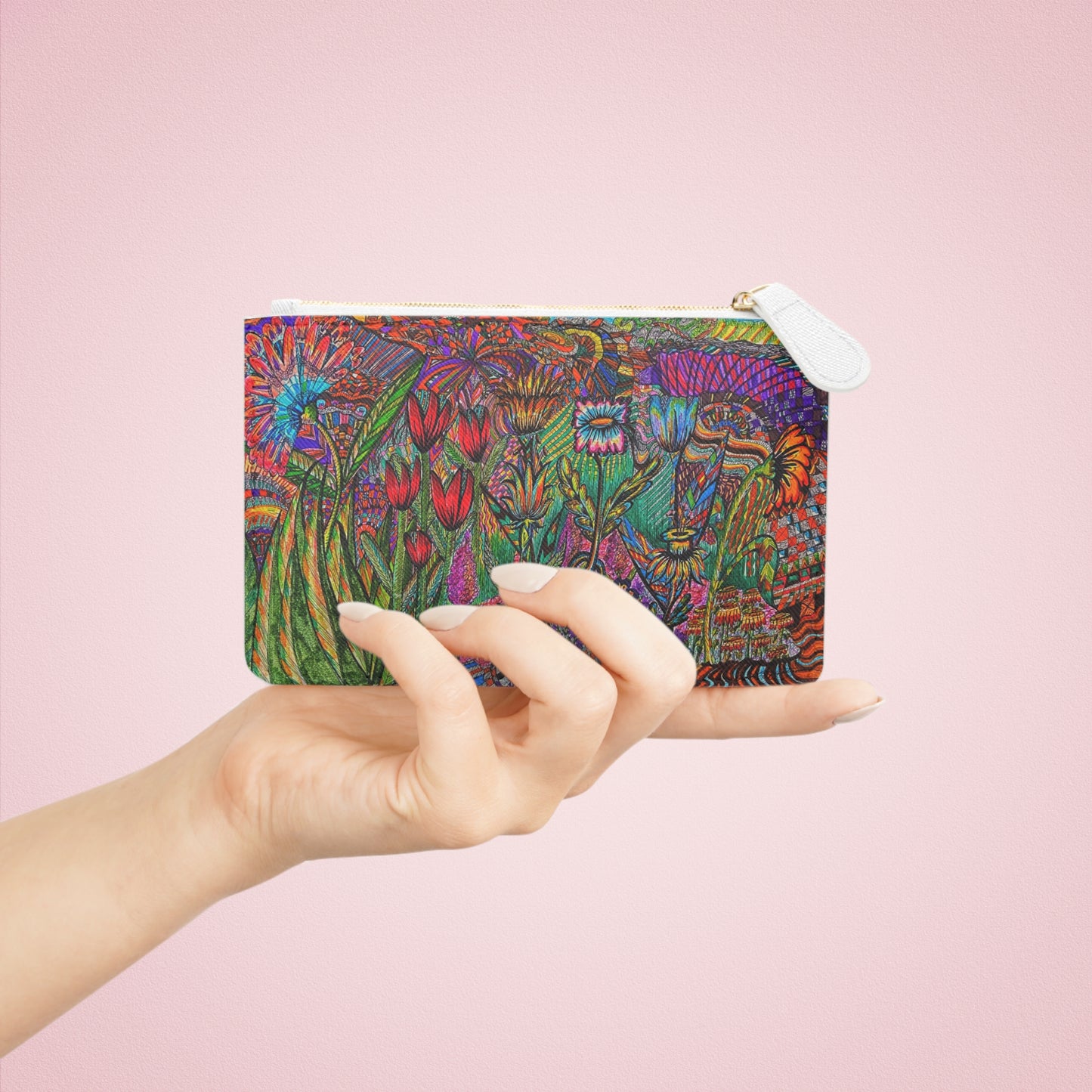 Abstract Surreal Floral Mini Clutch Bag, Bridal Clutch Purse, Designer Party Clutch, Modern Evening Clutch, Wristlet Wallet for women, Evening Clutch Purse, gifts for her, gifts for bridesmaids, Bag, Bagging