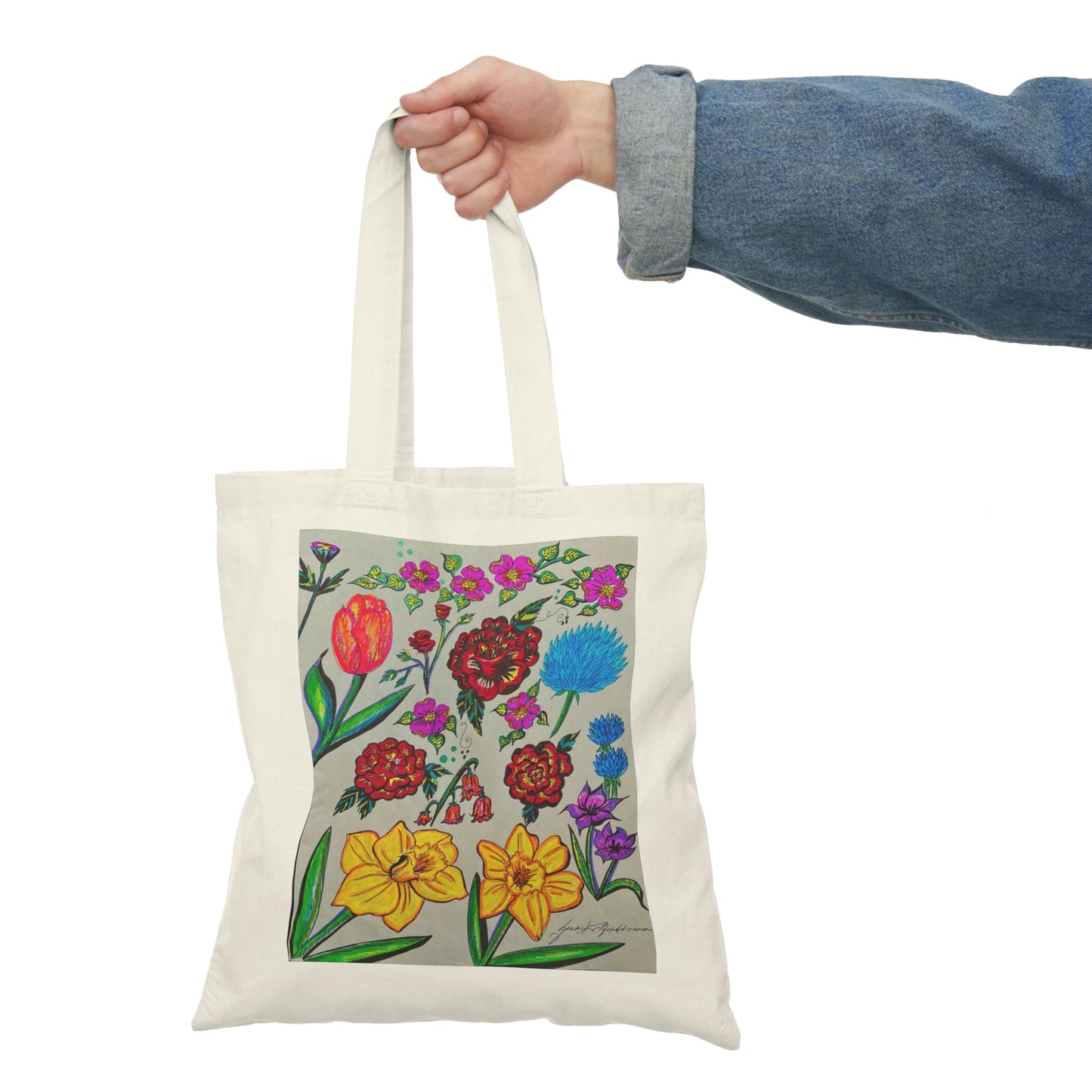 Abstract, Surreal Flower Natural Tote Bag, Aesthetic Canvas Bag Shopping Bag, Birthday Gift Bag, Bridal Gift Tote Bag, Library Bag.