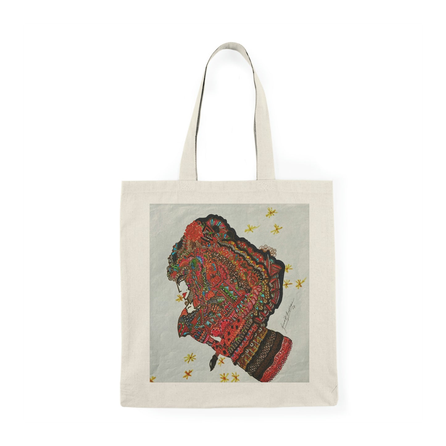 Abstract, Surreal Lady Natural Tote Bag, Aesthetic Canvas Bag Shopping Bag, Birthday Gift Bag, Bridal Gift Tote Bag, Library Bag.
