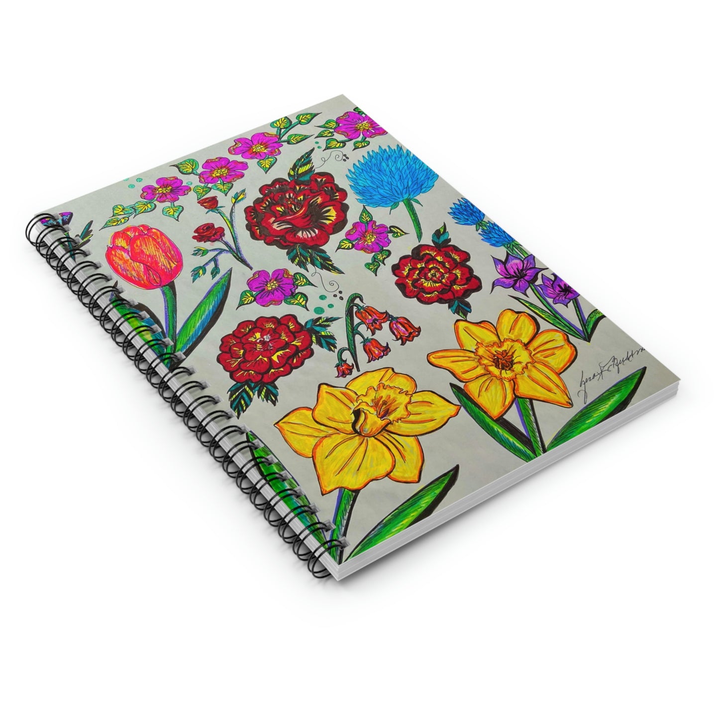 Abstract, Surreal Floral Spiral Notebook - Ruled Line