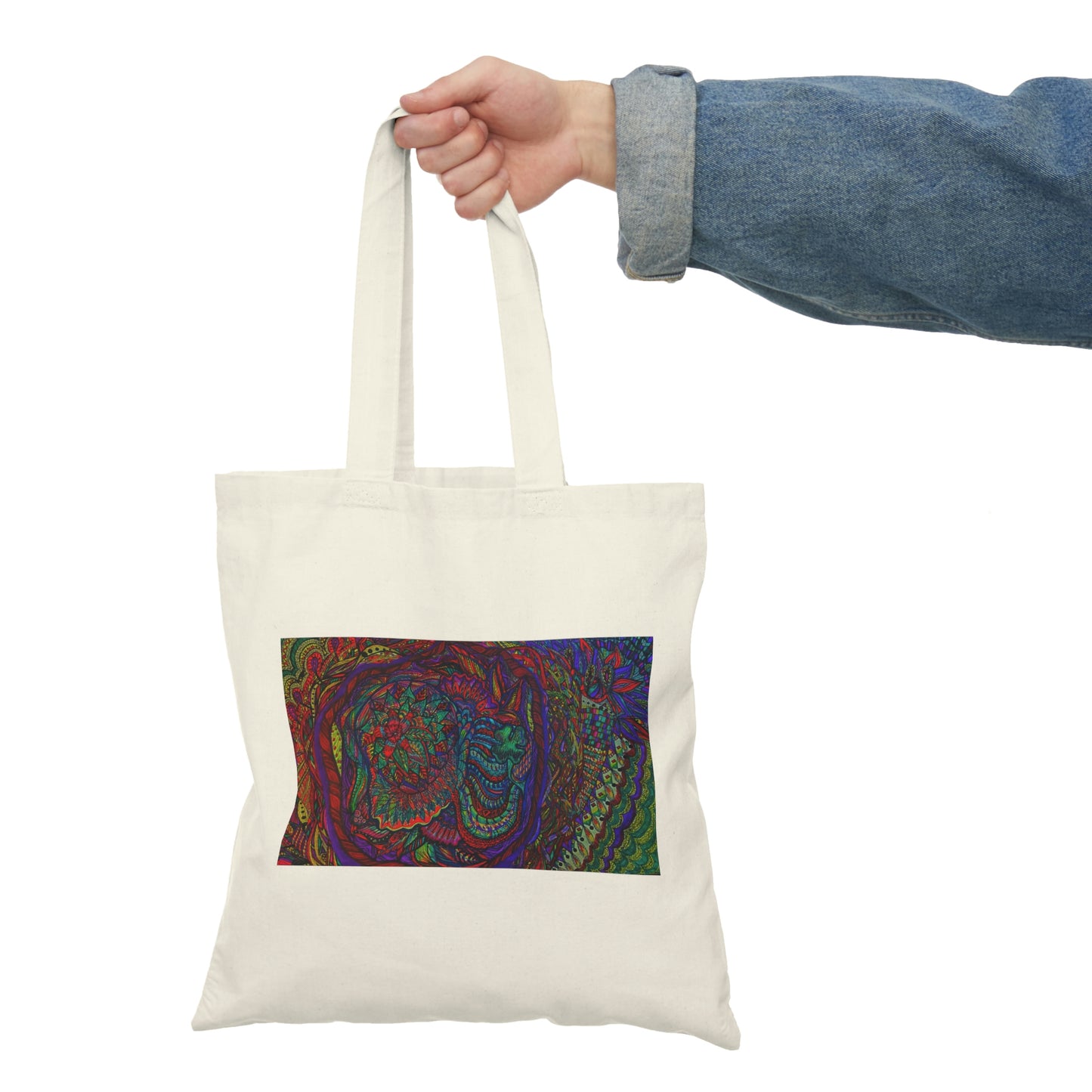 Abstract, Surreal Natural Tote Bag, Aesthetic Canvas Bag Shopping Bag, Birthday Gift Bag, Bridal Gift Tote Bag, Library Bag.
