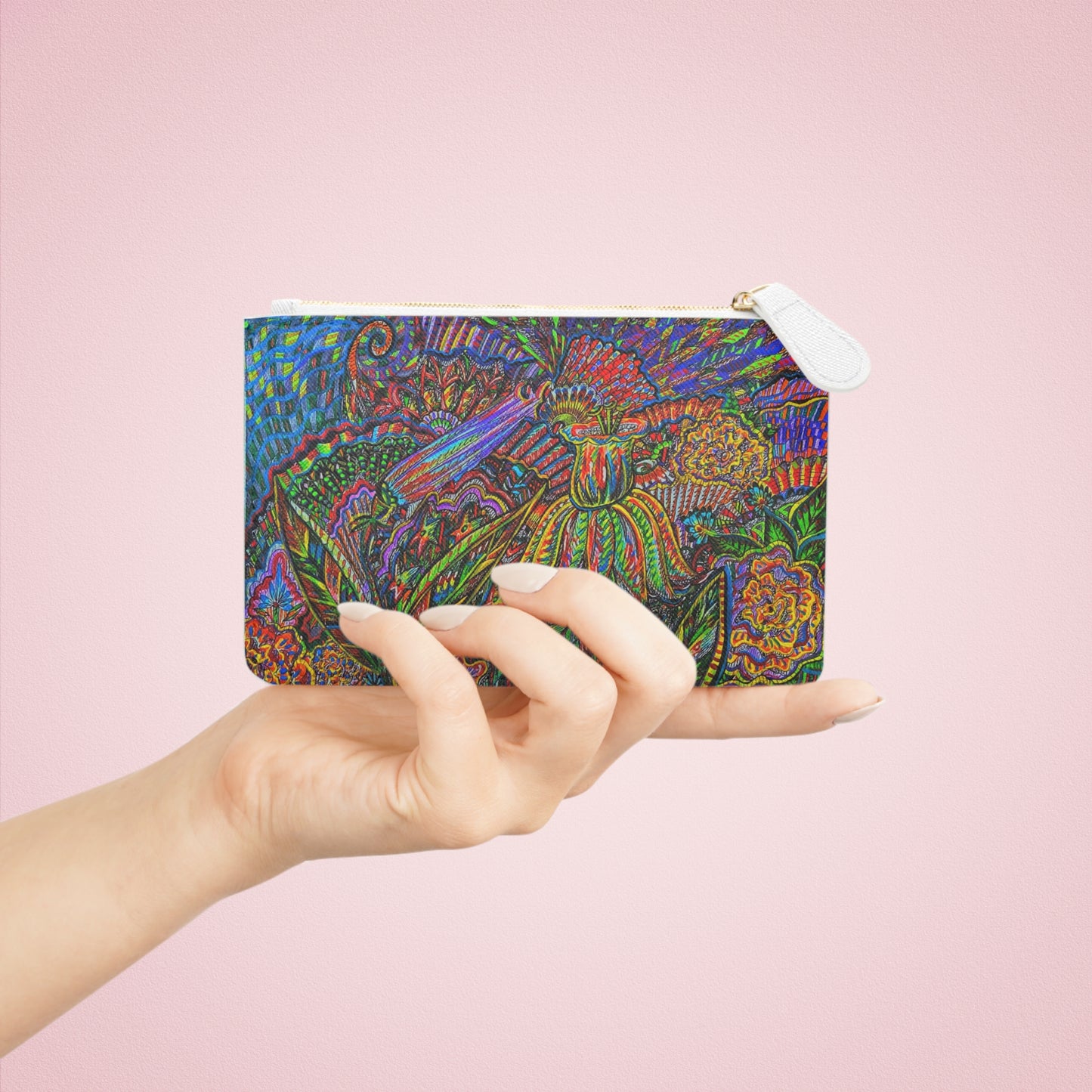 Abstract Surreal Floral Mini Clutch Bag, Bridal Clutch Purse, Designer Party Clutch, Modern Evening Clutch, Wristlet Wallet for women, Evening Clutch Purse, gifts for her, gifts for bridesmaids, Bag, Bagging