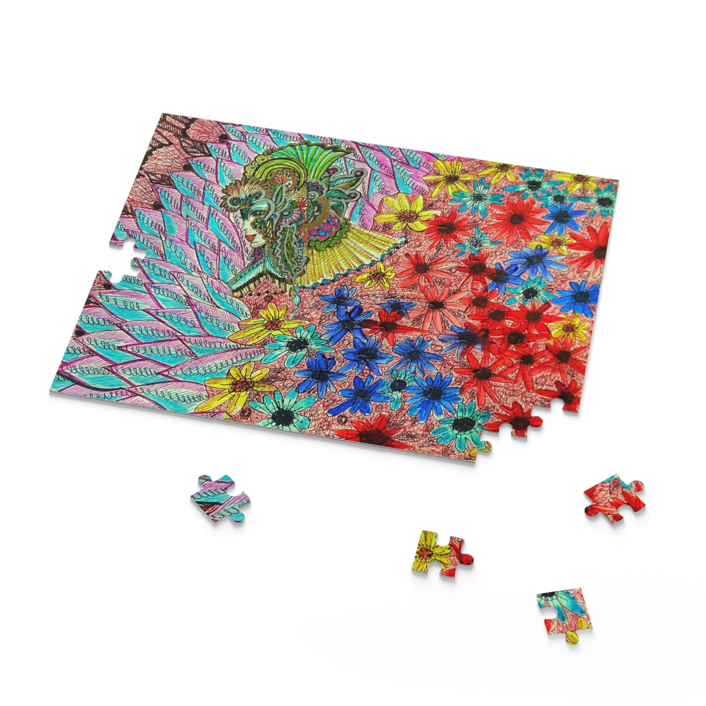 Floral Queen Puzzle (120, 252, 500-Piece)Abstract Surreal JigSaw Puzzle, Birthday Gift, Gifts For Bridesmaids