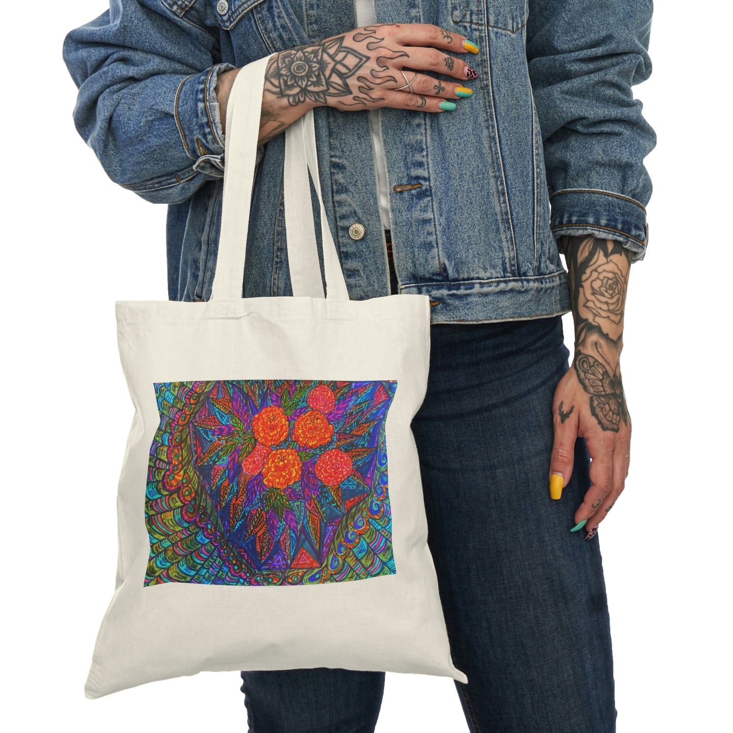 Abstract, Surreal Flower Natural Tote Bag, Aesthetic Canvas Bag Shopping Bag, Birthday Gift Bag, Bridal Gift Tote Bag, Library Bag.