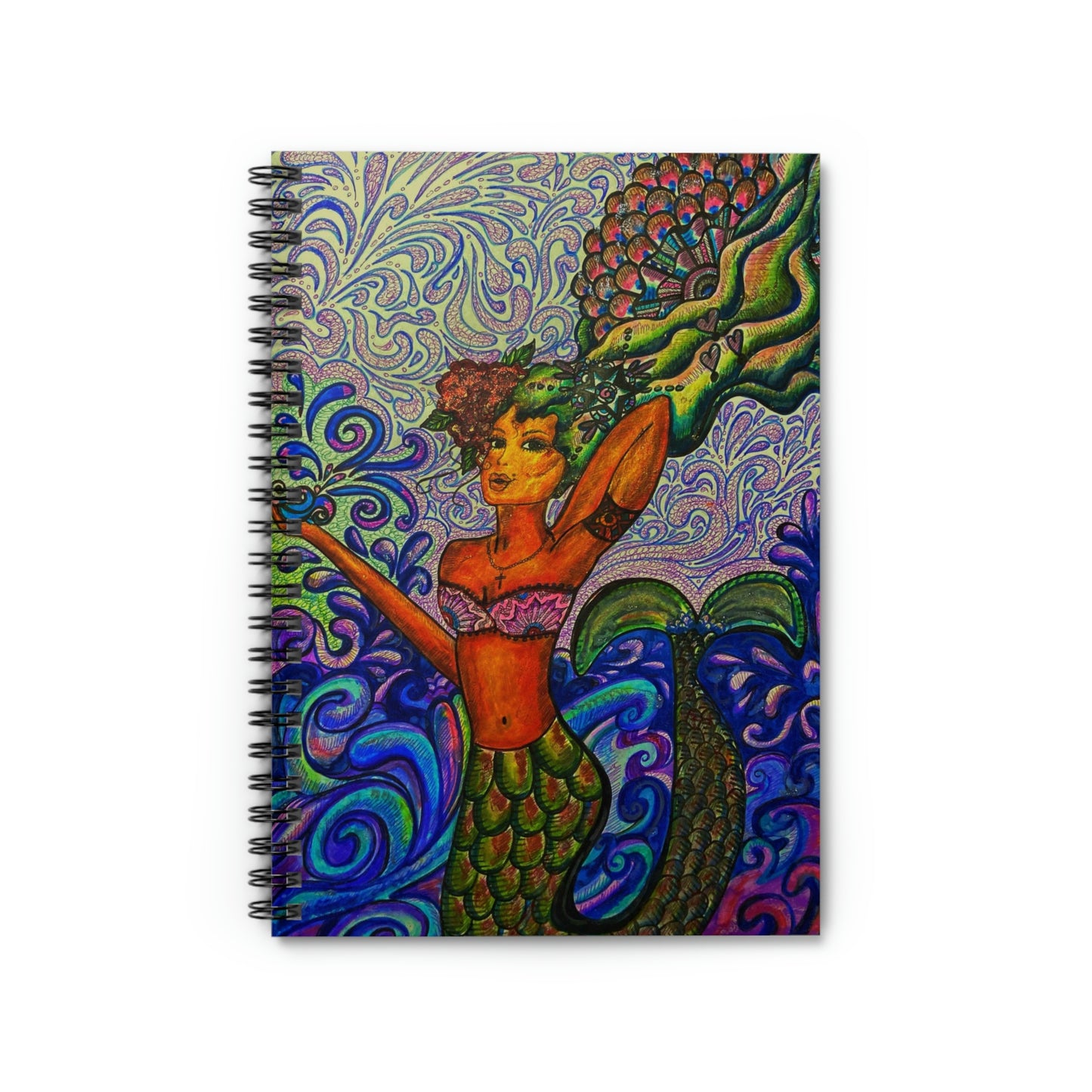 Abstract, Surreal Mermaid Spiral Notebook - Ruled Line