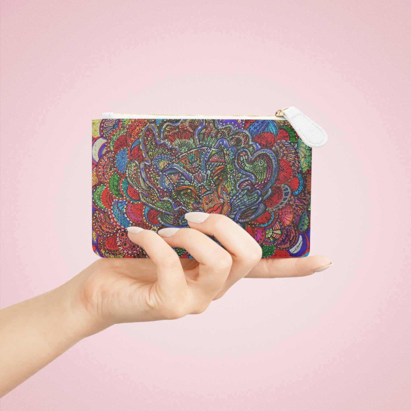 Abstract Surreal Floral Fairy Mini Clutch Bag, Bridal Clutch Purse, Designer Party Clutch, Modern Evening Clutch, Wristlet Wallet for women, Evening Clutch Purse, gifts for her, gifts for bridesmaids, Bag, Bagging